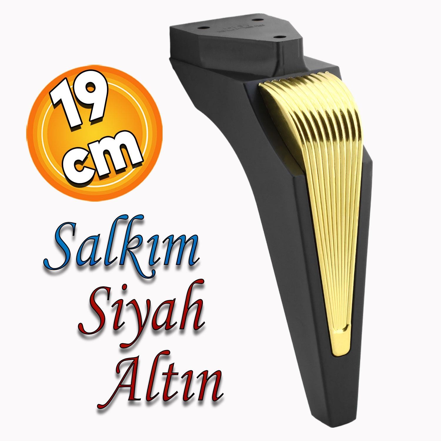 Salkım Mobilya Oturma Grubu Kanepe Tv Ünitesi Konsol Koltuk Ayağı Ayakları Siyah Altın 19 Cm