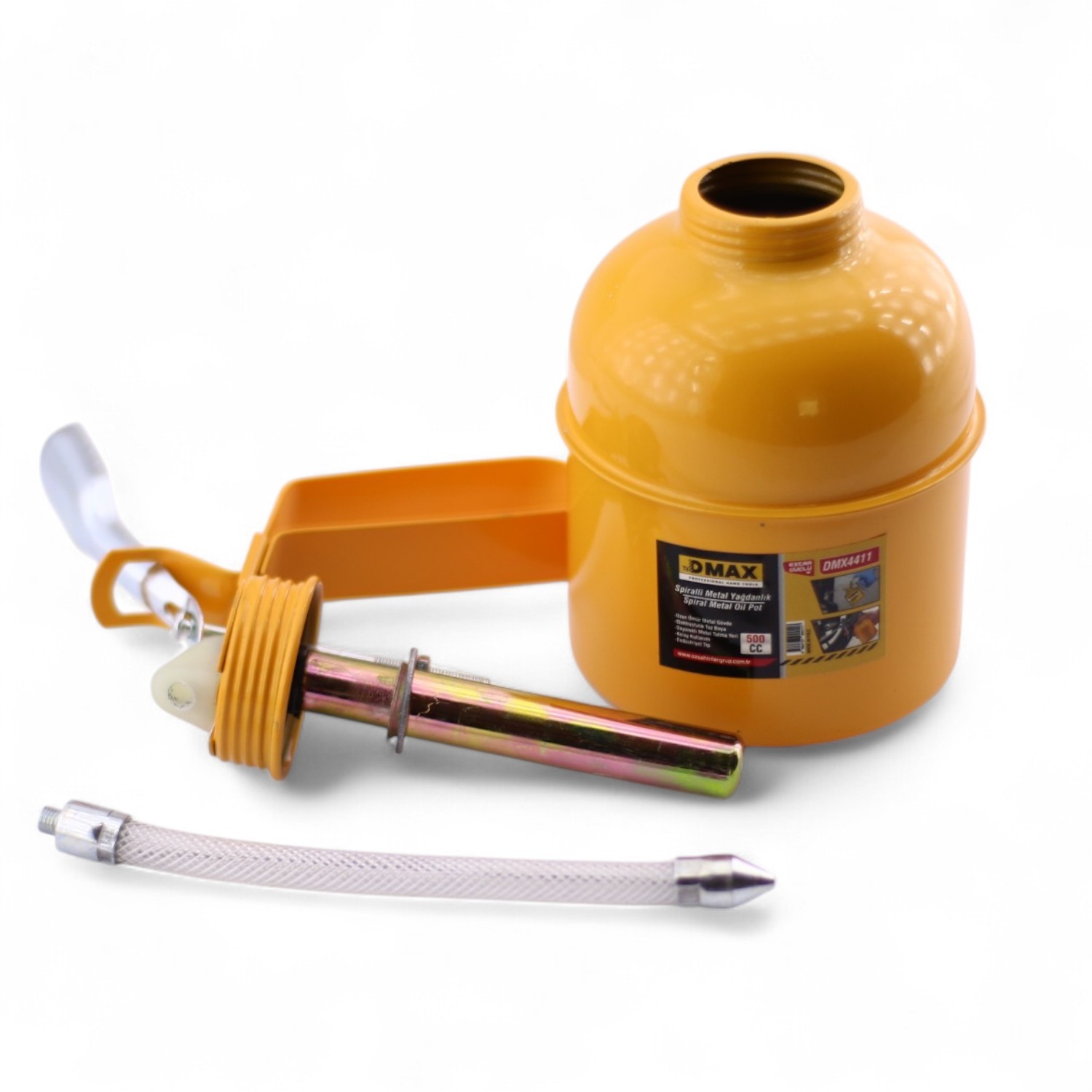 500 ml Araba Makine Atölye Yağdanlığı Spiralli Metal Gövdeli Yağdanlık Uçlu Yağ Pompası