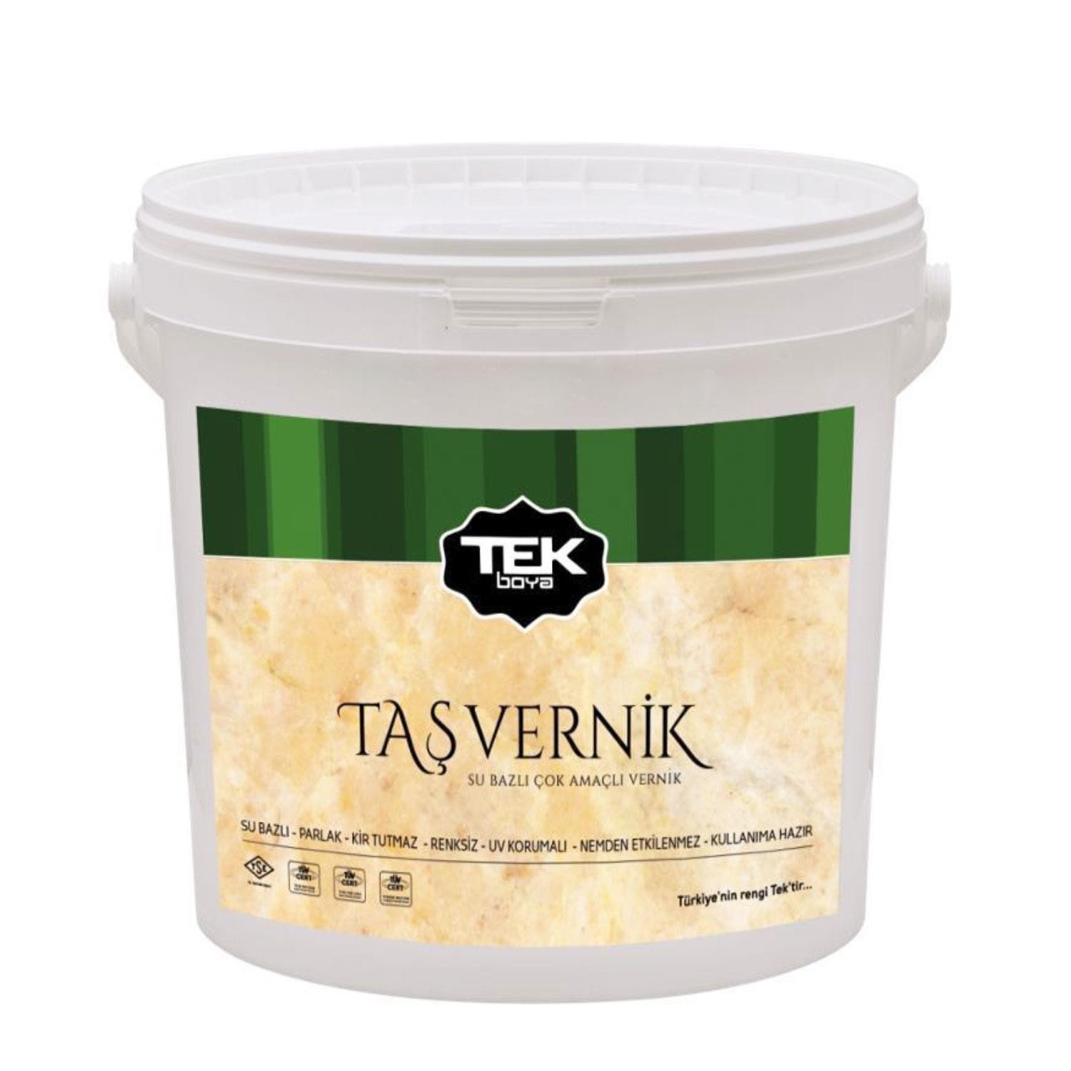 Tek Su Bazlı Çok Amaçlı Taş Vernik Verniği Renksiz 0.75 Litre