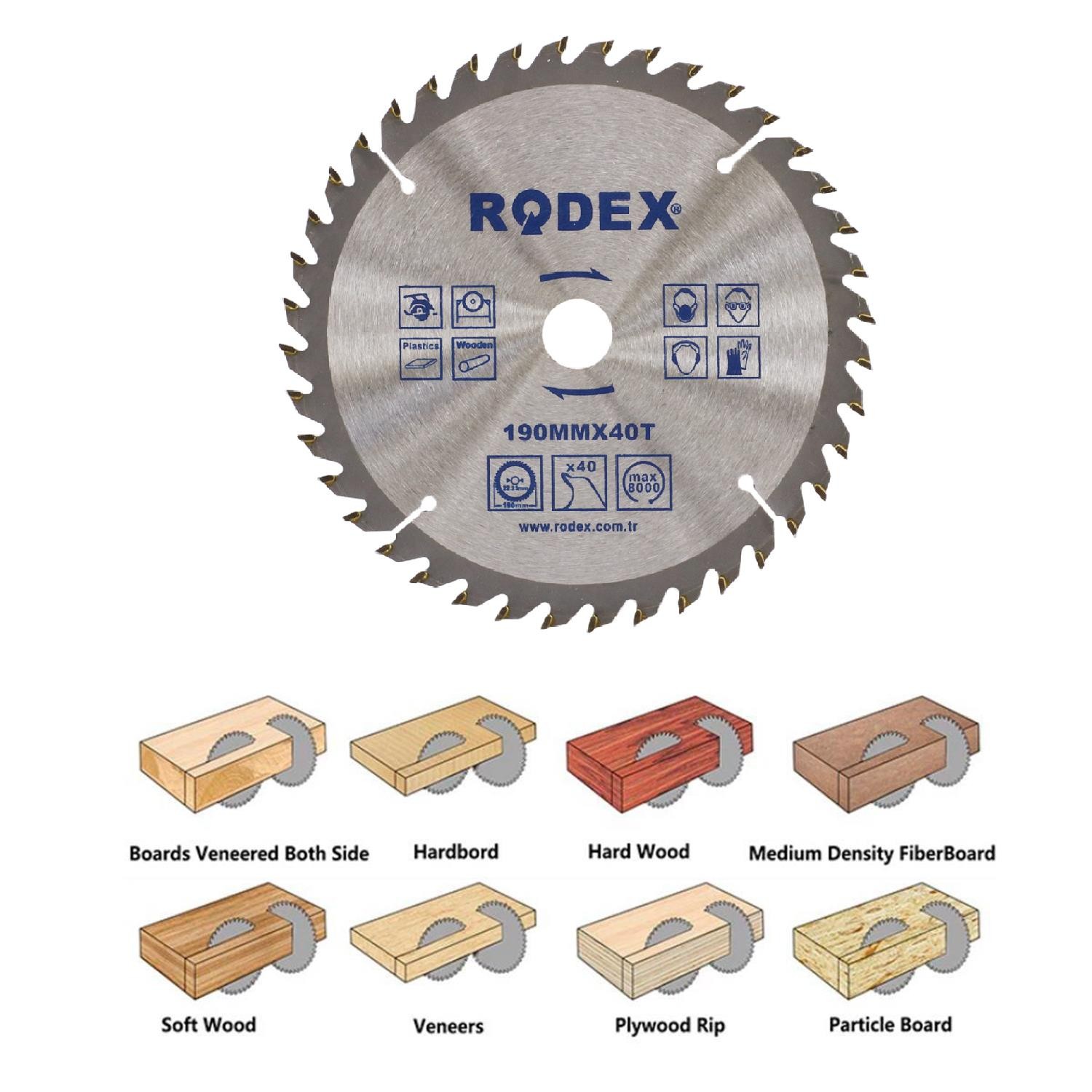 Ahşap MDF Mobilya Tahta Sunta Dolap Kesme Testeresi Metal Elmas Testere 190 mm 40 Diş