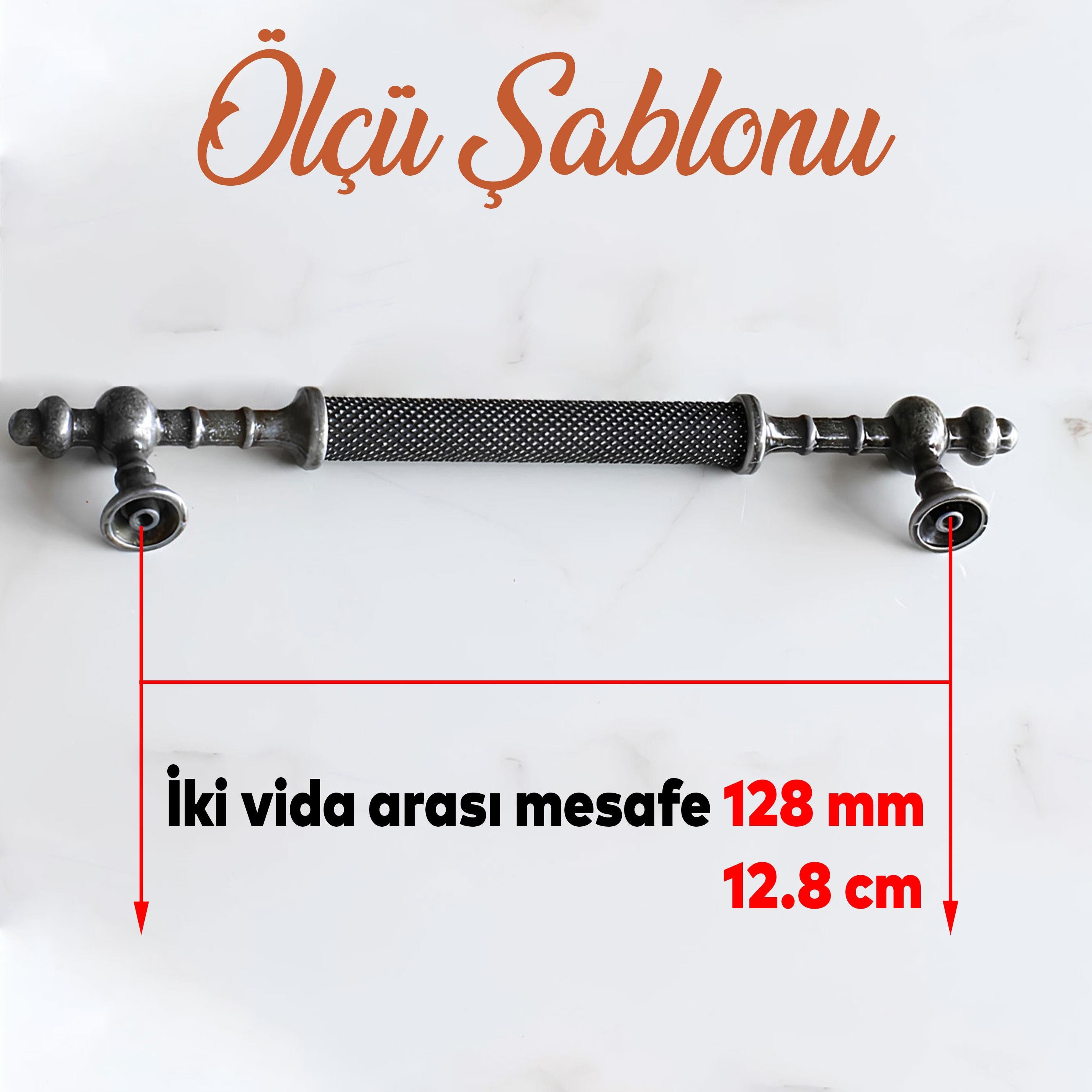 Ladin Eskitme Antik Gümüş Metal 128 mm Mobilya Mutfak Çekmece Dolap Dolabı Kulpu Kulbu Kulpları