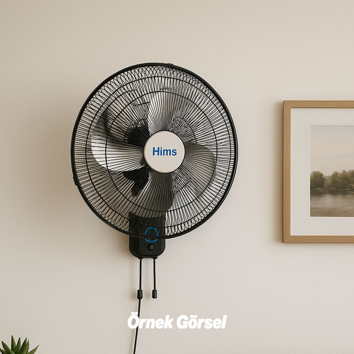 Sanayi Tipi Duvar Vantilatörü Endüstriyel Sessiz Duvara Monte Zincirli Fan 50 cm 130W