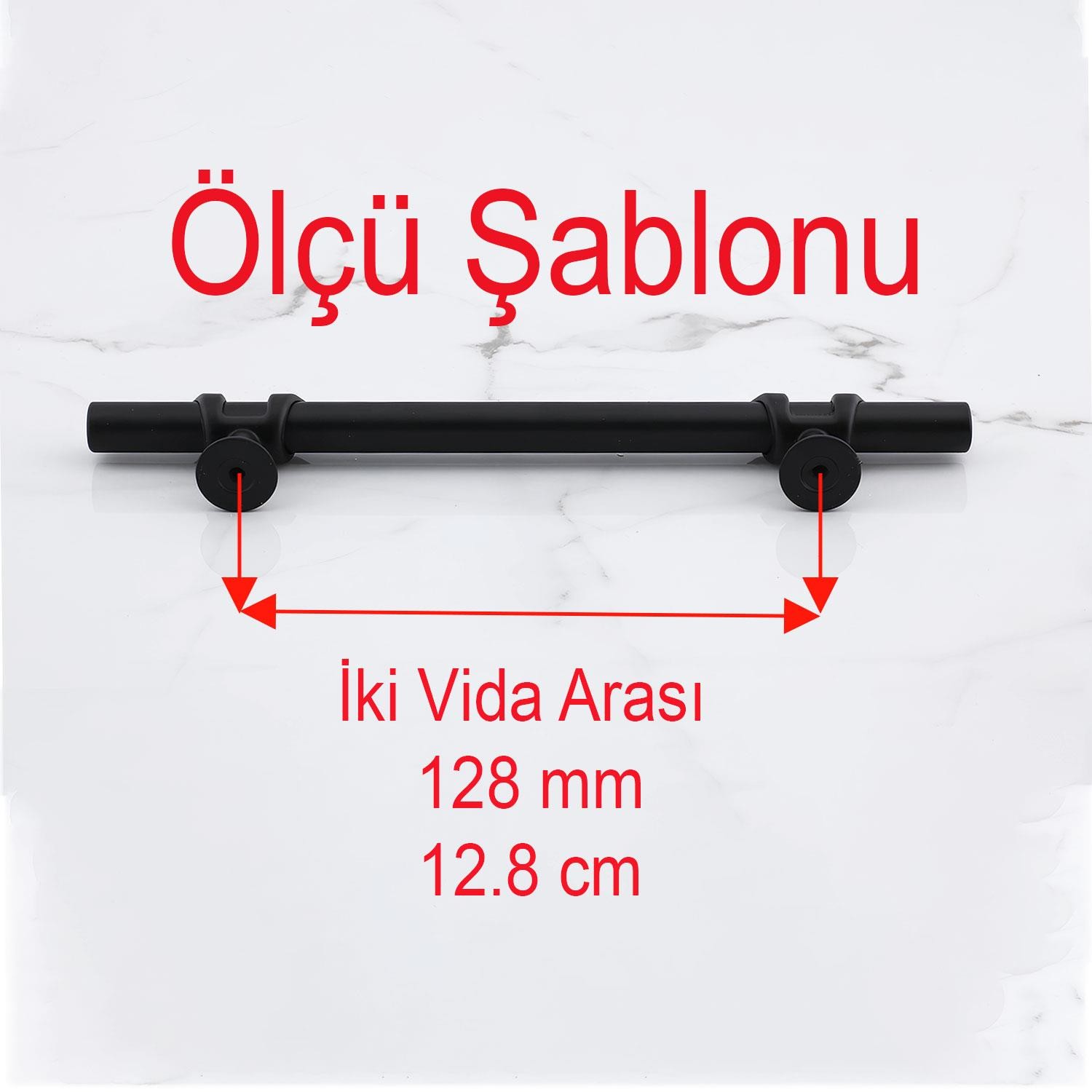 Maça Siyah Metal Kulp 128 mm-12,8 cm Mobilya Çekmece Mutfak Dolabı Dolap Kulpları Kulbu Kulpu