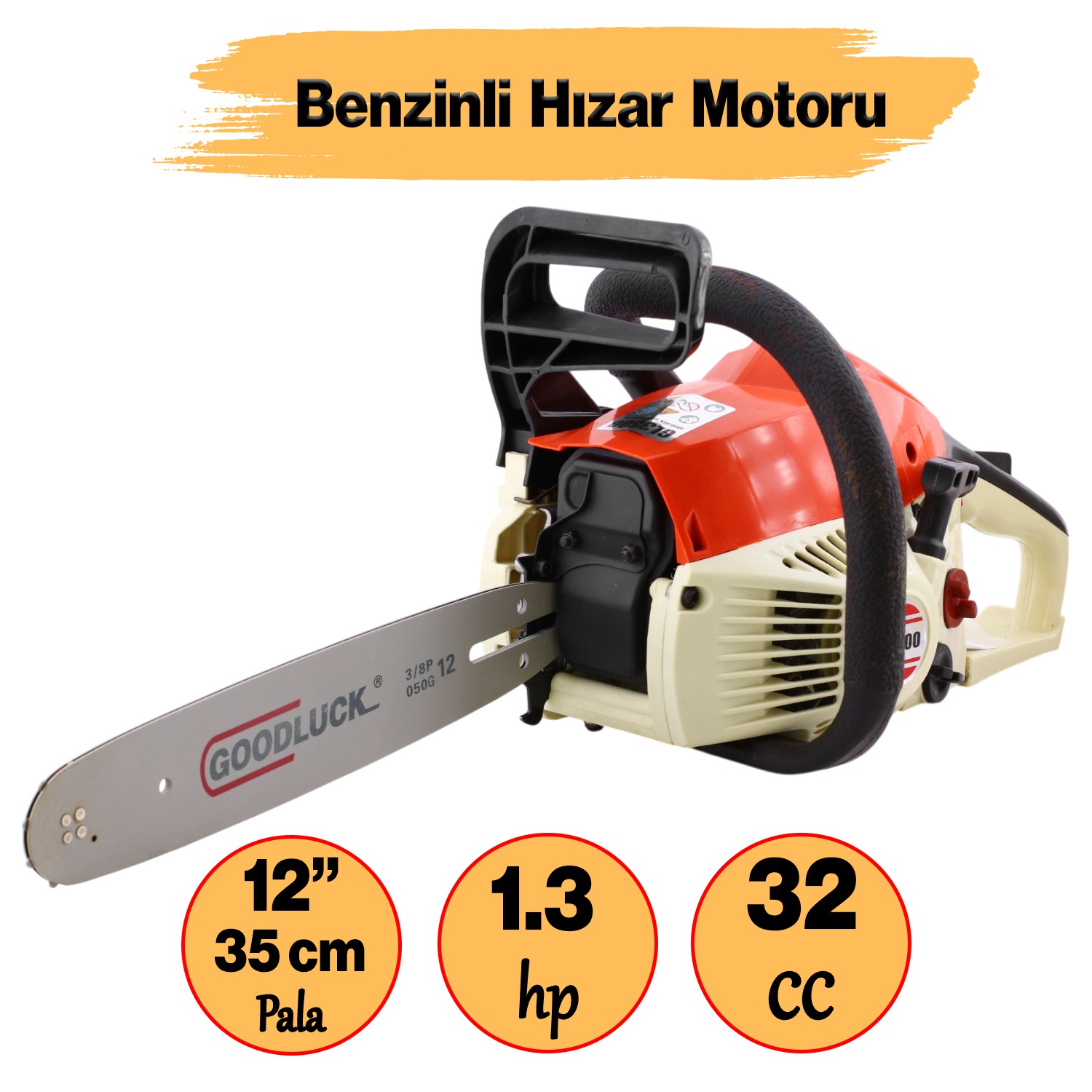 Benzinli Odun Kesme Hızar Ağaç Orman Biçme Testeresi Motoru 35 cm 1.3 Hp 32 cc İthal Motorlu Testere