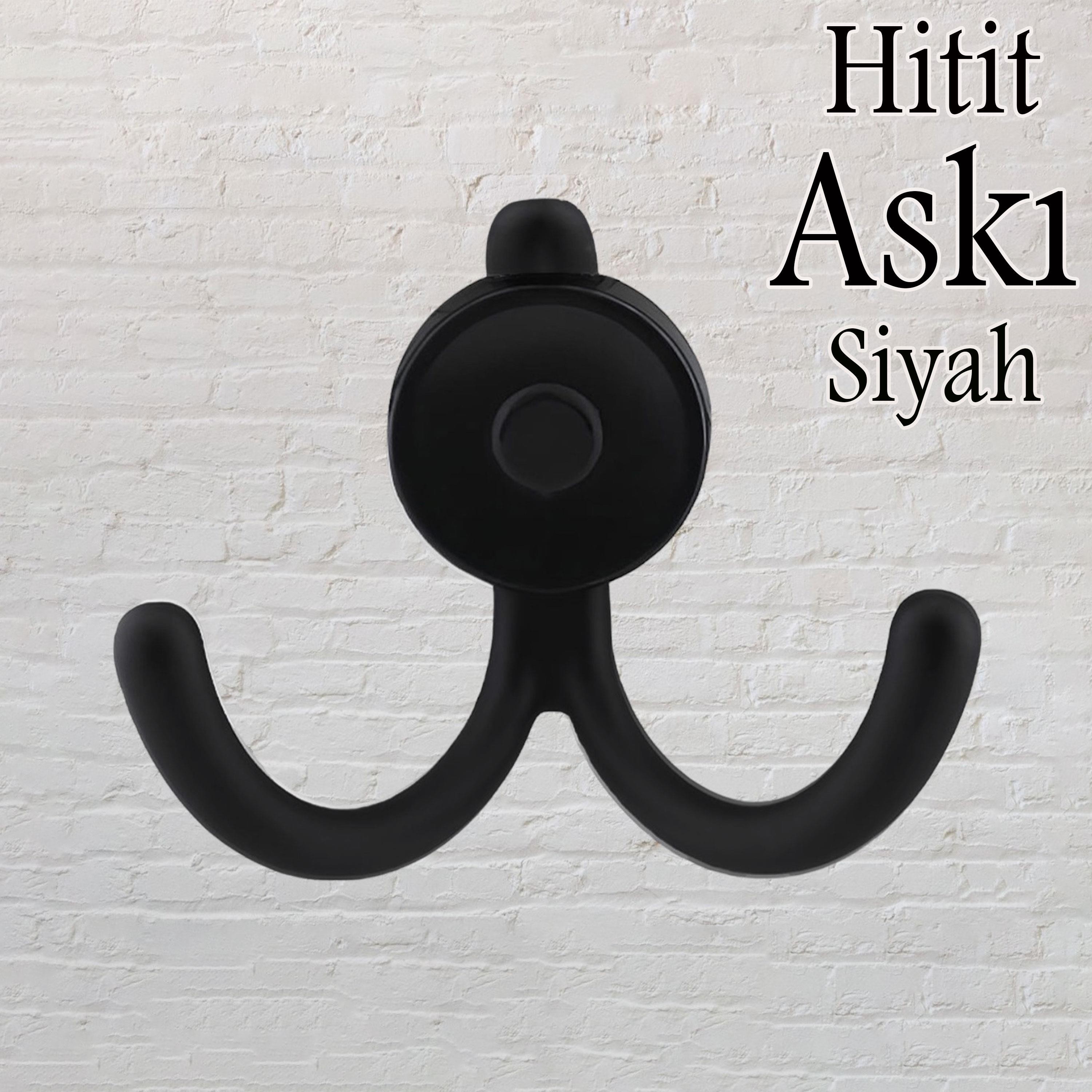 Hitit Askı Askılık Metal Siyah Vestiyer Duvar Askısı Dolap Elbise Askılığı