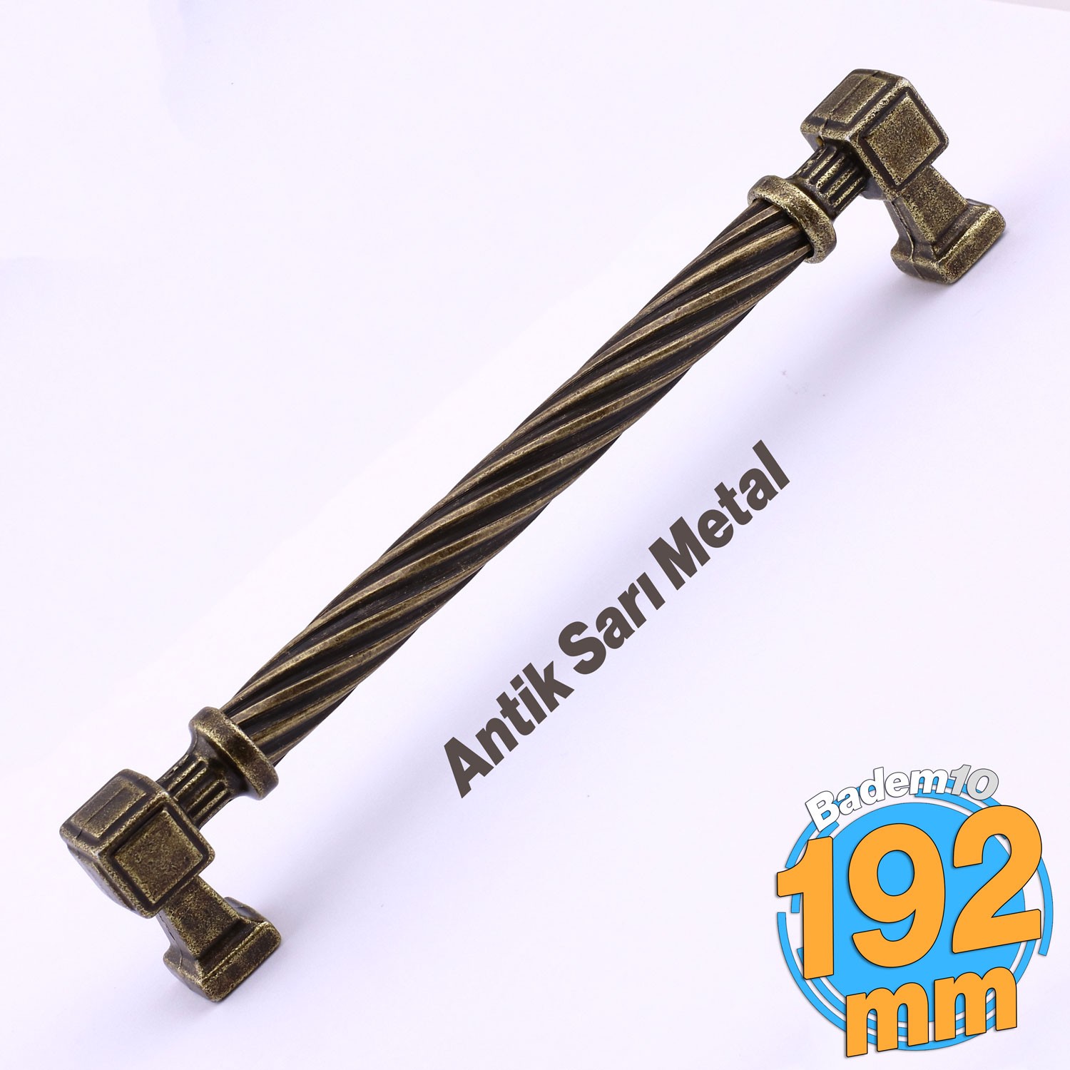 Burma Antik Sarı Eskitme Metal Kulp 192 mm Mobilya Çekmece Mutfak Dolabı Dolap Modern Kapak Kulpları