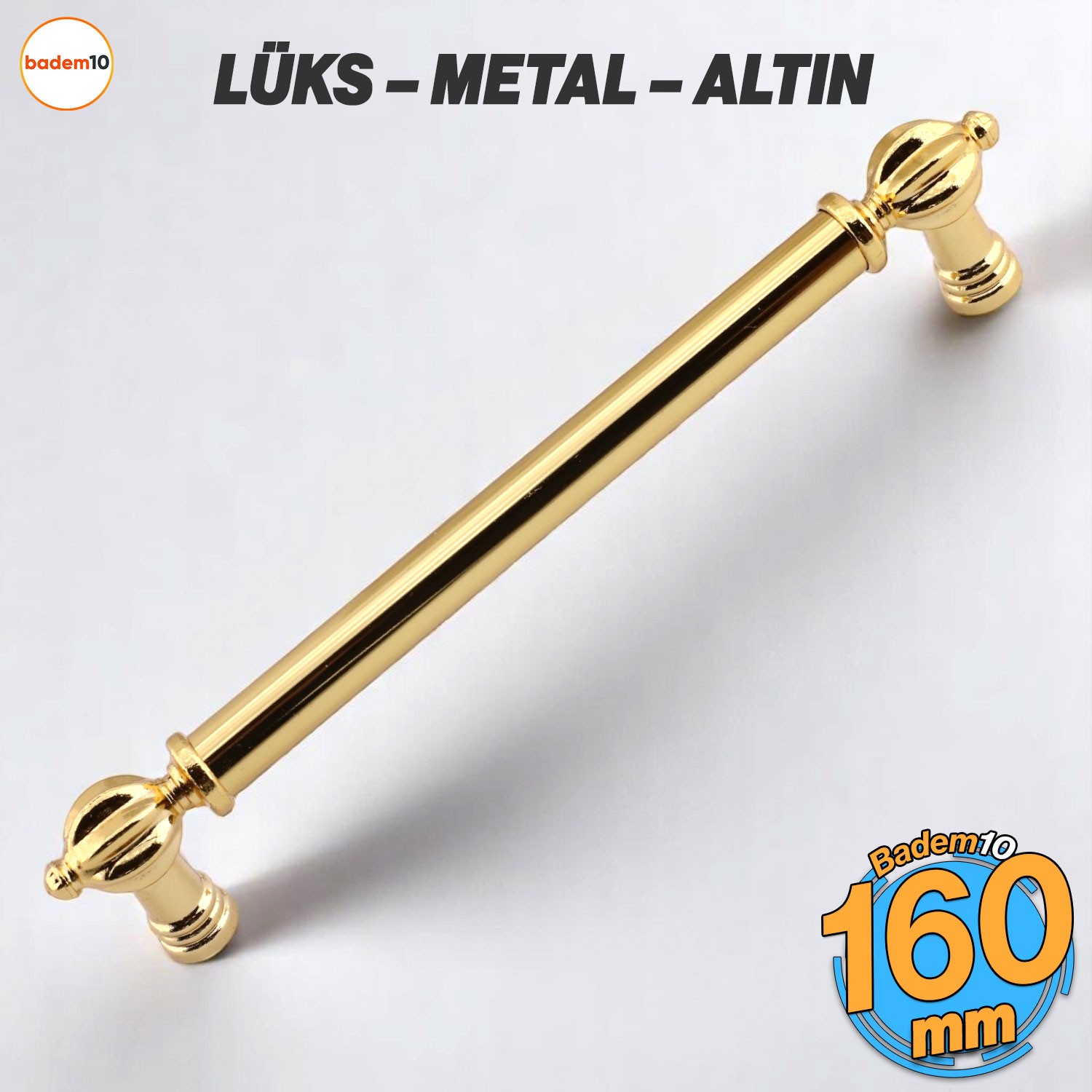 Defne Metal Gold Altın Kulp 160 mm Mobilya Çekmece Mutfak Dolabı Dolap Kapak Kulpları Kulb Kulpu