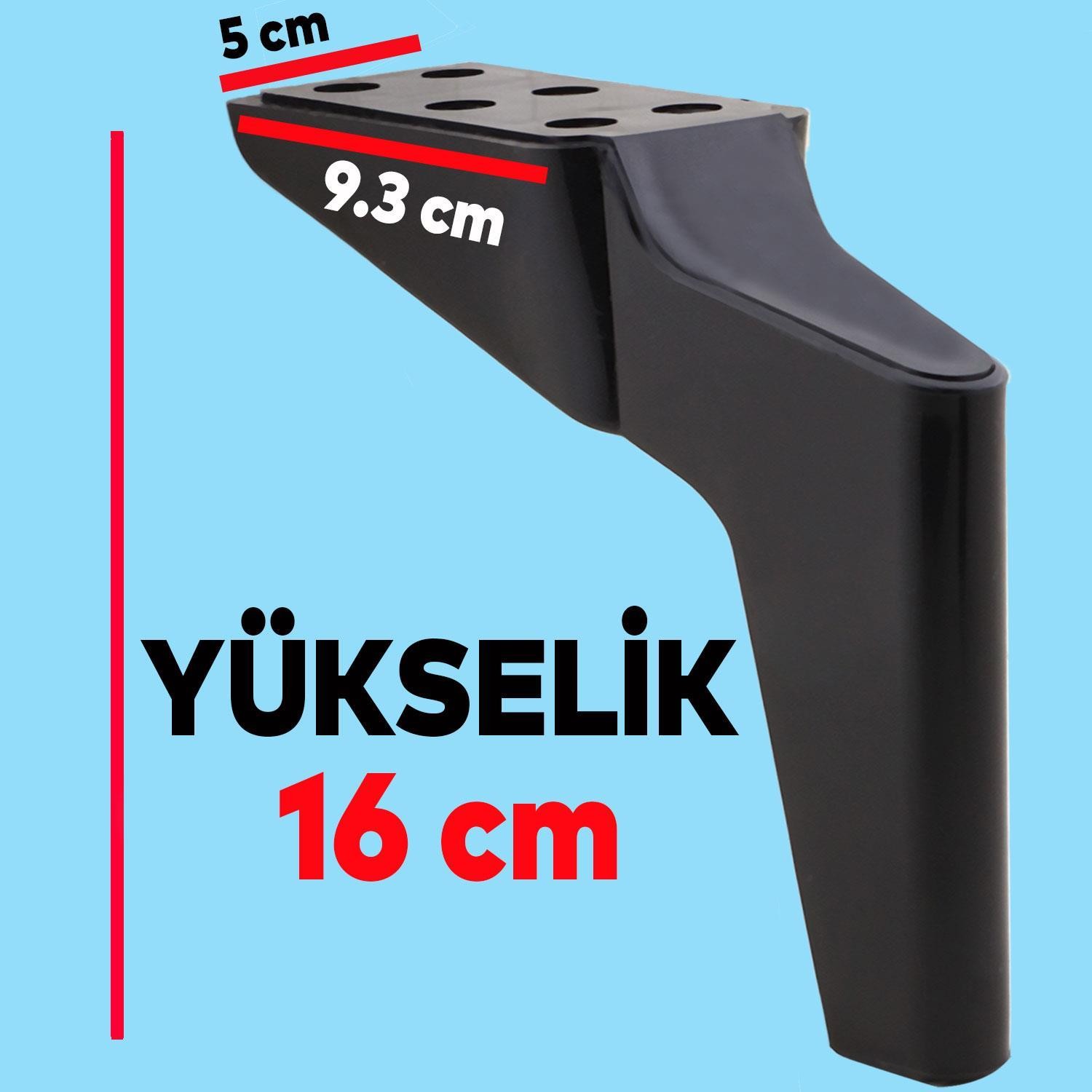 Logan 6'lı Set Mobilya TV Ünitesi Çekyat Koltuk Kanepe Destek Ayağı 16 cm Siyah Ayak M8 Civata