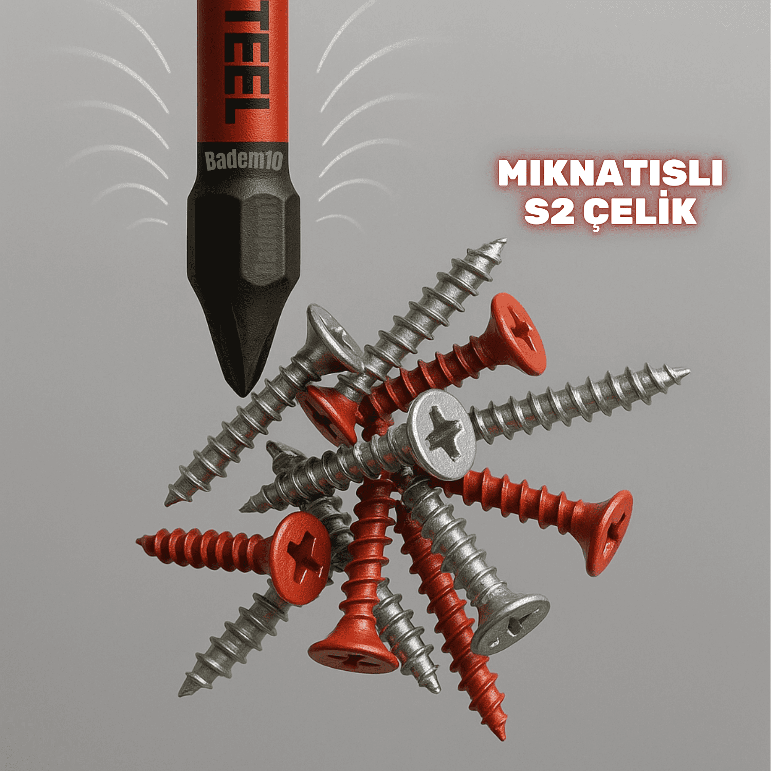 Rodex 10 Adet Mıknatıslı Bits Uç Ph2 50 mm Vida Sökme 5 Cm Yıldız Matkap Vidalama Ucu S2 Çeliği