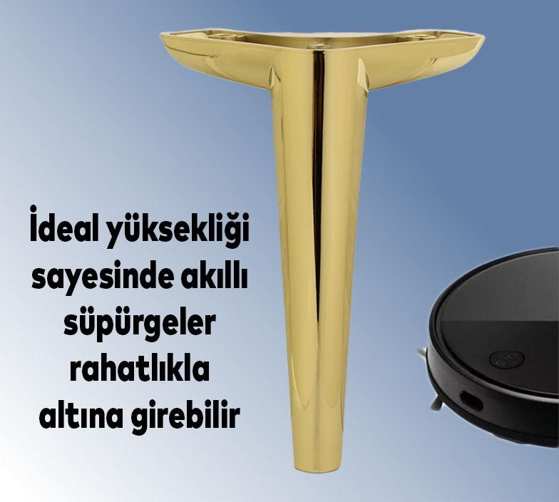 Piko Lüks Mobilya Kanepe Tv Ünitesi Konsol Koltuk Ayağı 19 Cm Gold Altın Ayakları