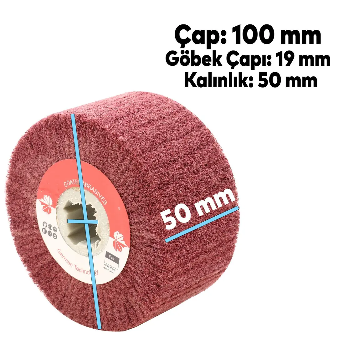 Volker Kırmızı Mop Zımpara Keçe Aşındırıcı 150 Kum 100 x 50 x 19