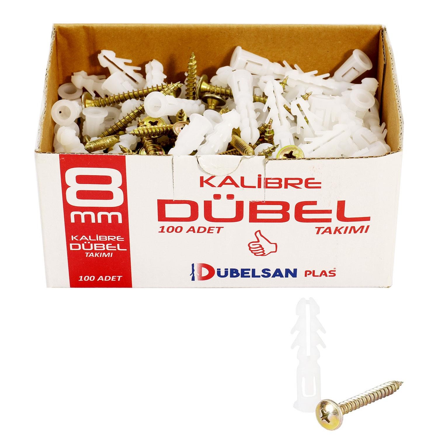 Dübelsan 8 mm Kalibre Dübel Vida 100 Adet
