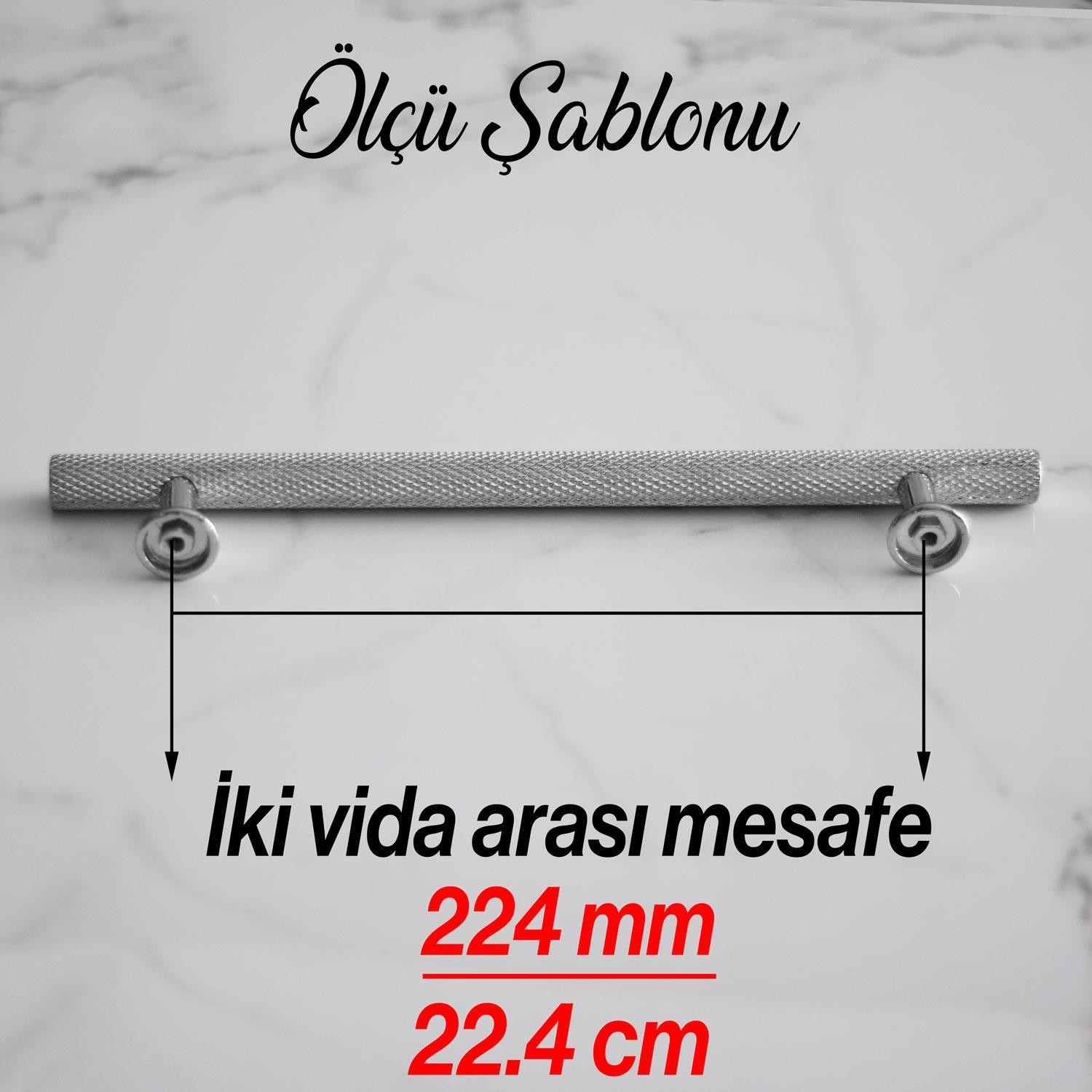 Doruk Kulp Mutfak Mobilya Dolabı Çekmece Dolap Kulpları Kapak Kulbu Kulpu Krom Renk 224 mm Metal