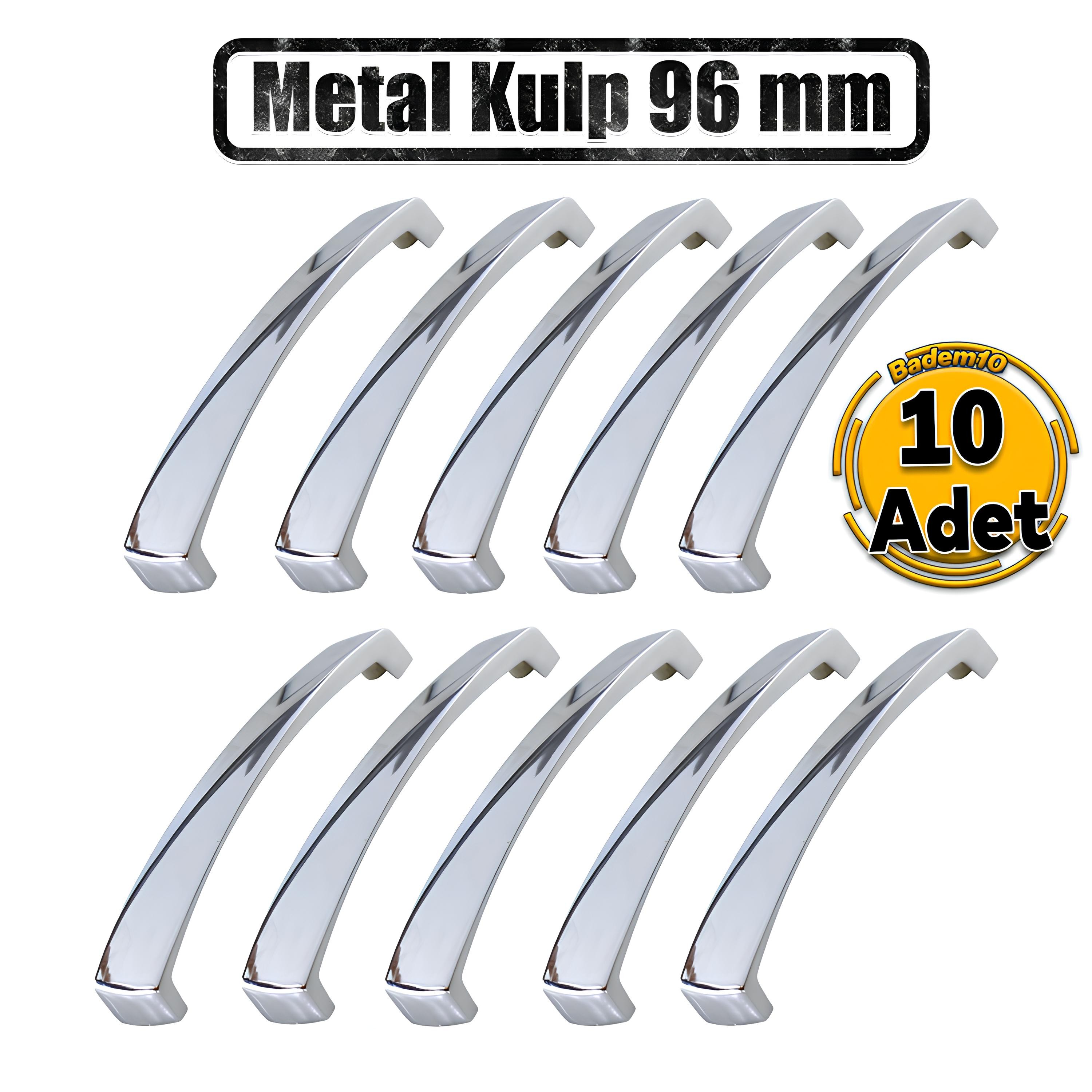 Motif 10 Adet Mobilya Mutfak Dolabı Çekmece Dolap Kapak Kulpları Kulbu Krom 96 MM 9.6 CM Metal Kulp