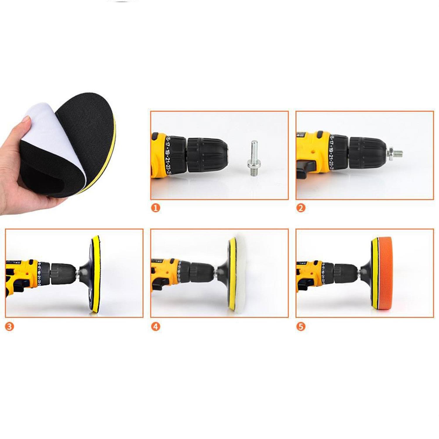 Rodex Pasta Cila Polisaj Süngeri Pedi Seti 115 mm Otomotiv Parlatıcı (11 PARÇA)