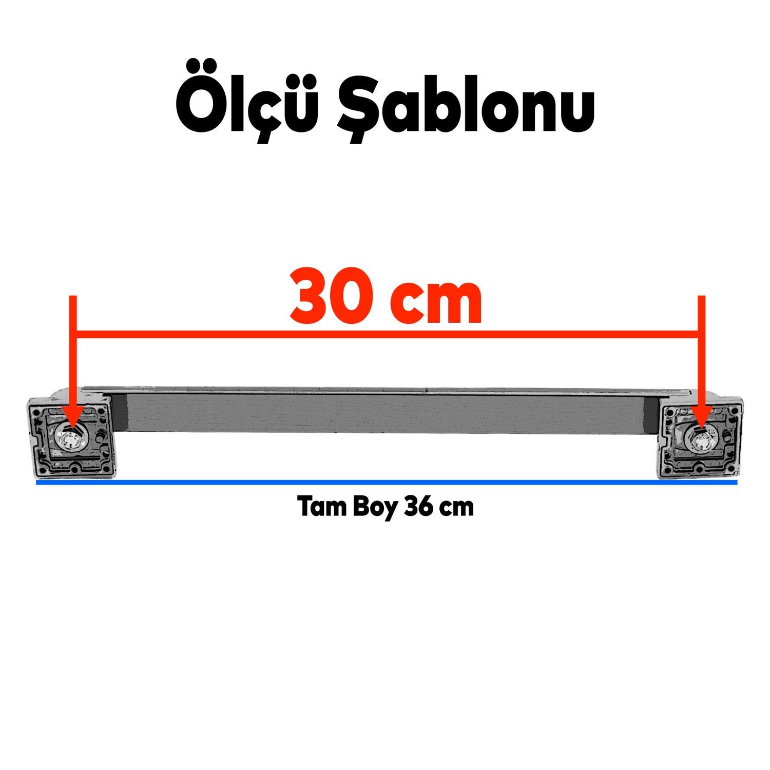 Bersel Sürgülü Kapı Çekme Kolu Tutma Kulpu Kulbu Çelik Dış Kapı Tutamağı Kol Siyah 30 Cm