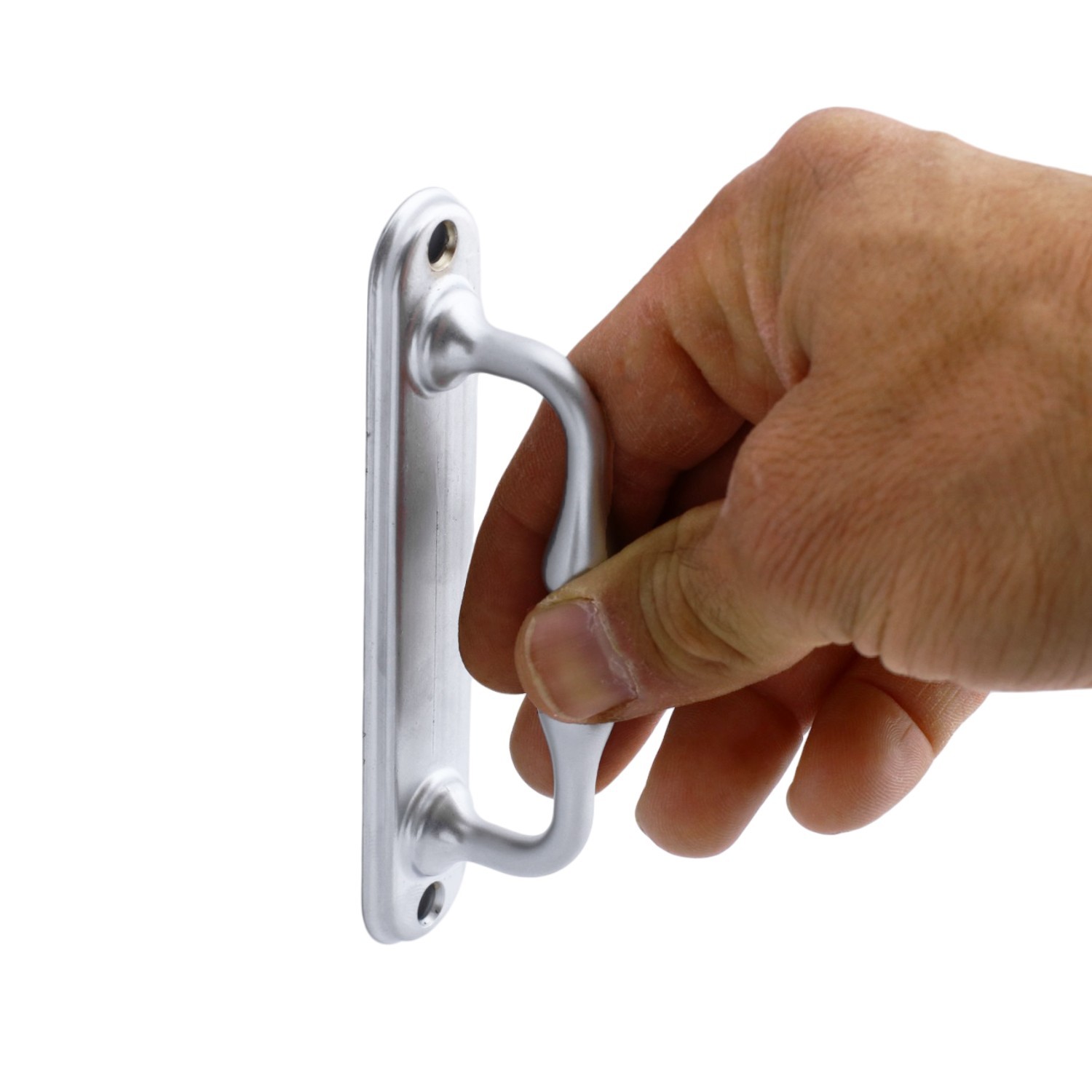 Küçük Kıvrık Çekme Kolu Sürgülü Kapı Tutma Kulpu Kulbu Tutamağı Kol Mat Krom Renk 12 Cm İki Vidalı