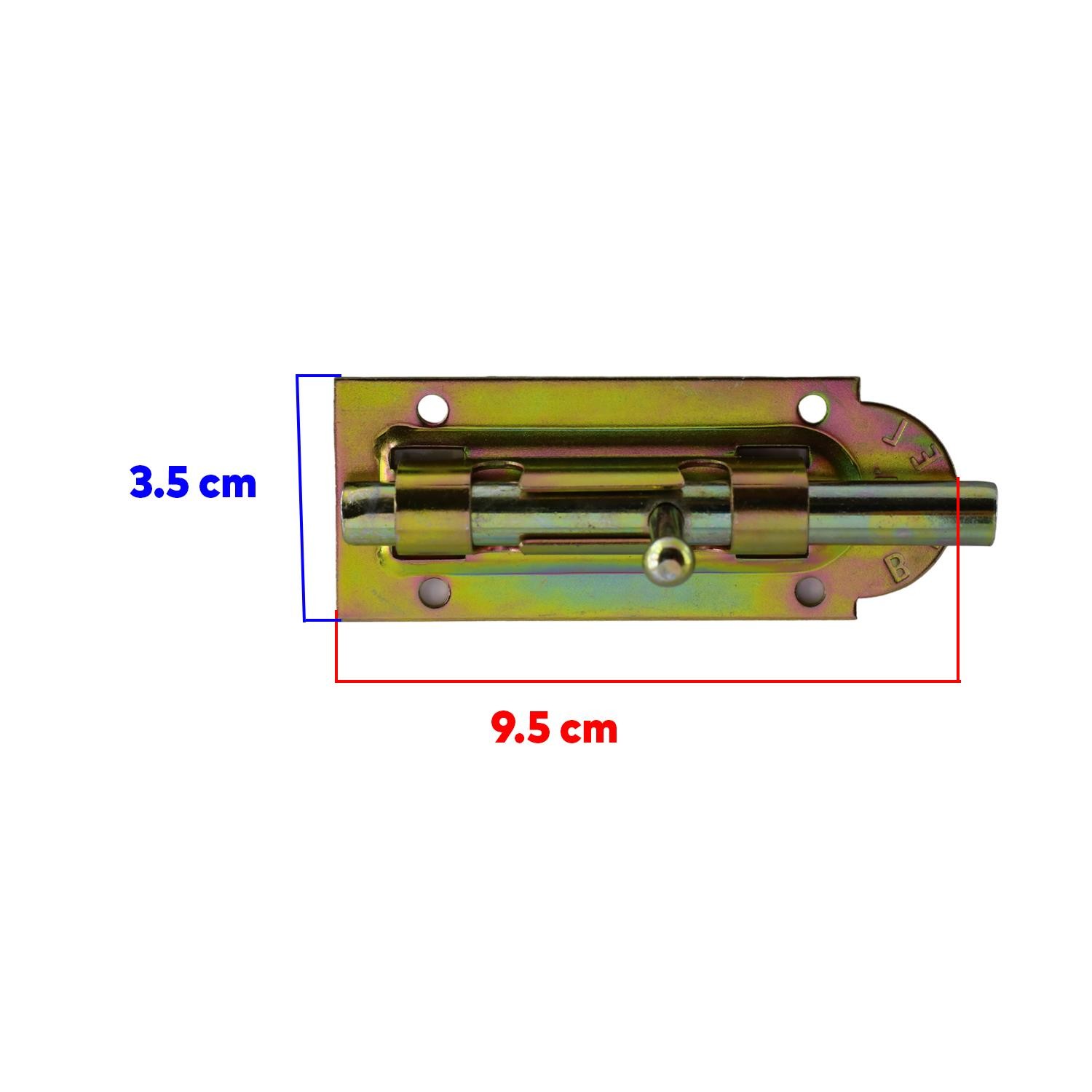 Mavzer Sürgü No:8 Kilit Kadmiyum 35x95 mm Kapı Pencere Emniyet Mandalı Kilidi