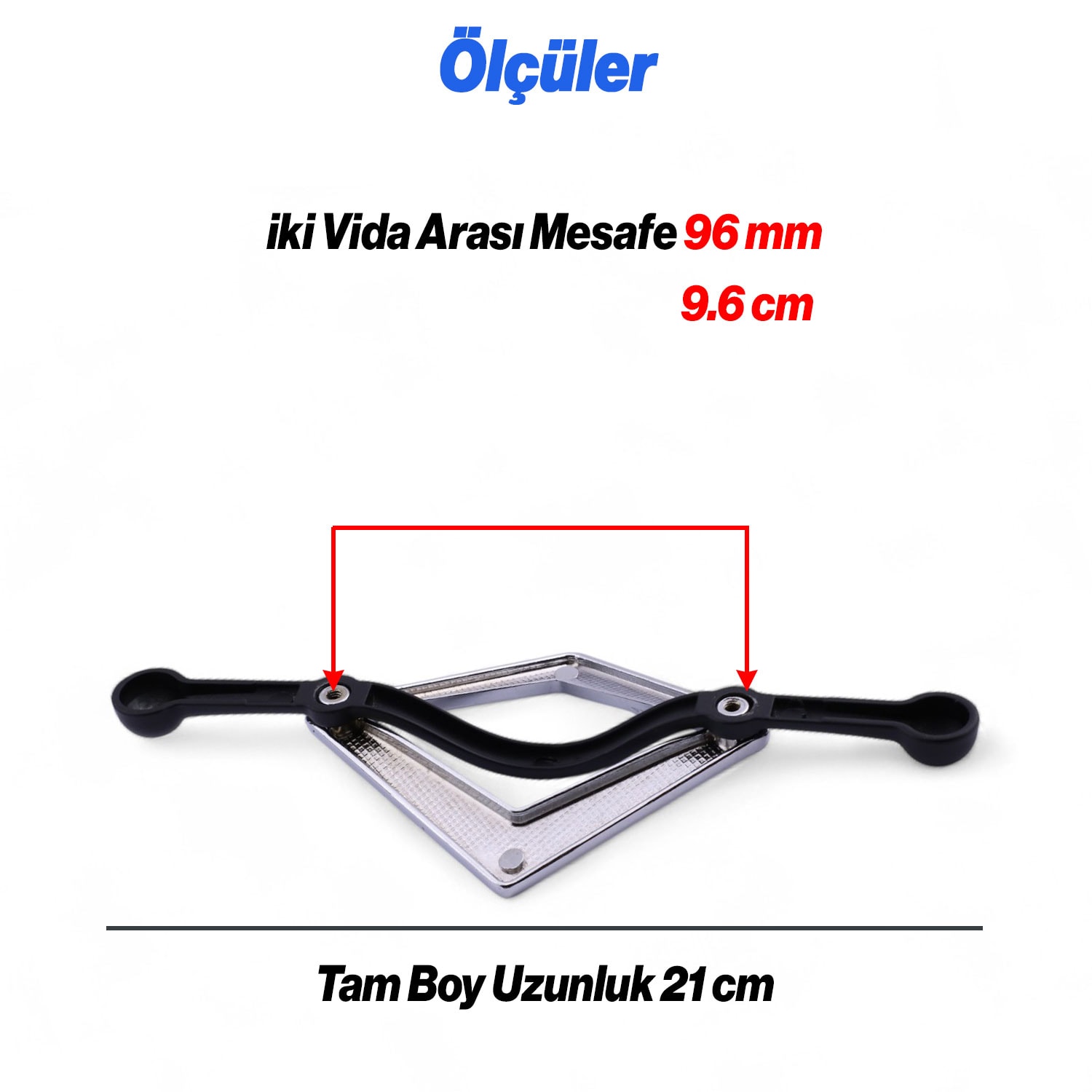 Gümüş Krom Metal Kulp 96 mm Dekoratif Dolap ve Çekmece Kapak Kolu Lüx Mobilya Kulpları Dekoratif