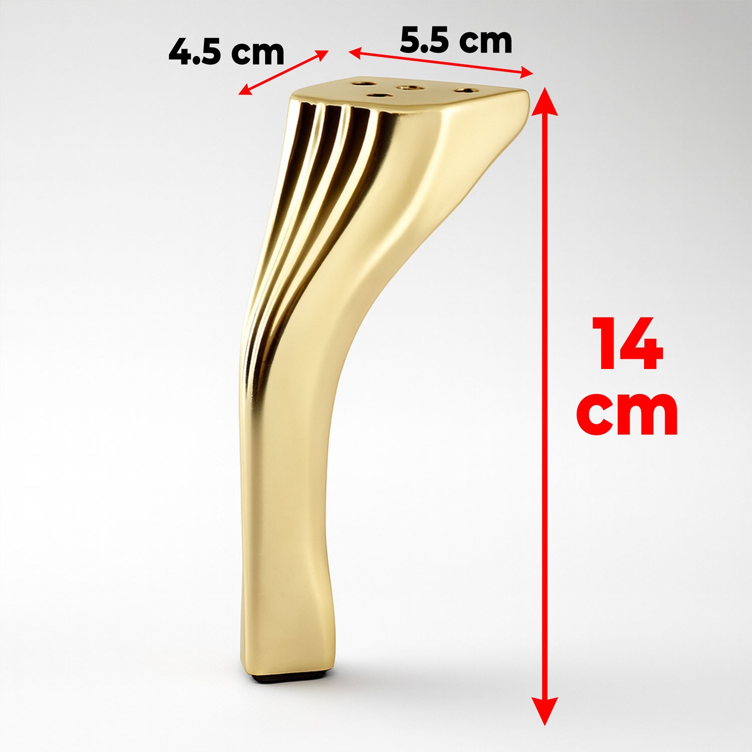 Kesit 14 cm Gold Altın Metal Mobilya Ayağı Ayakları Ünite Baza Koltuk Kanepe Sehpa Masa Tabure Siyah