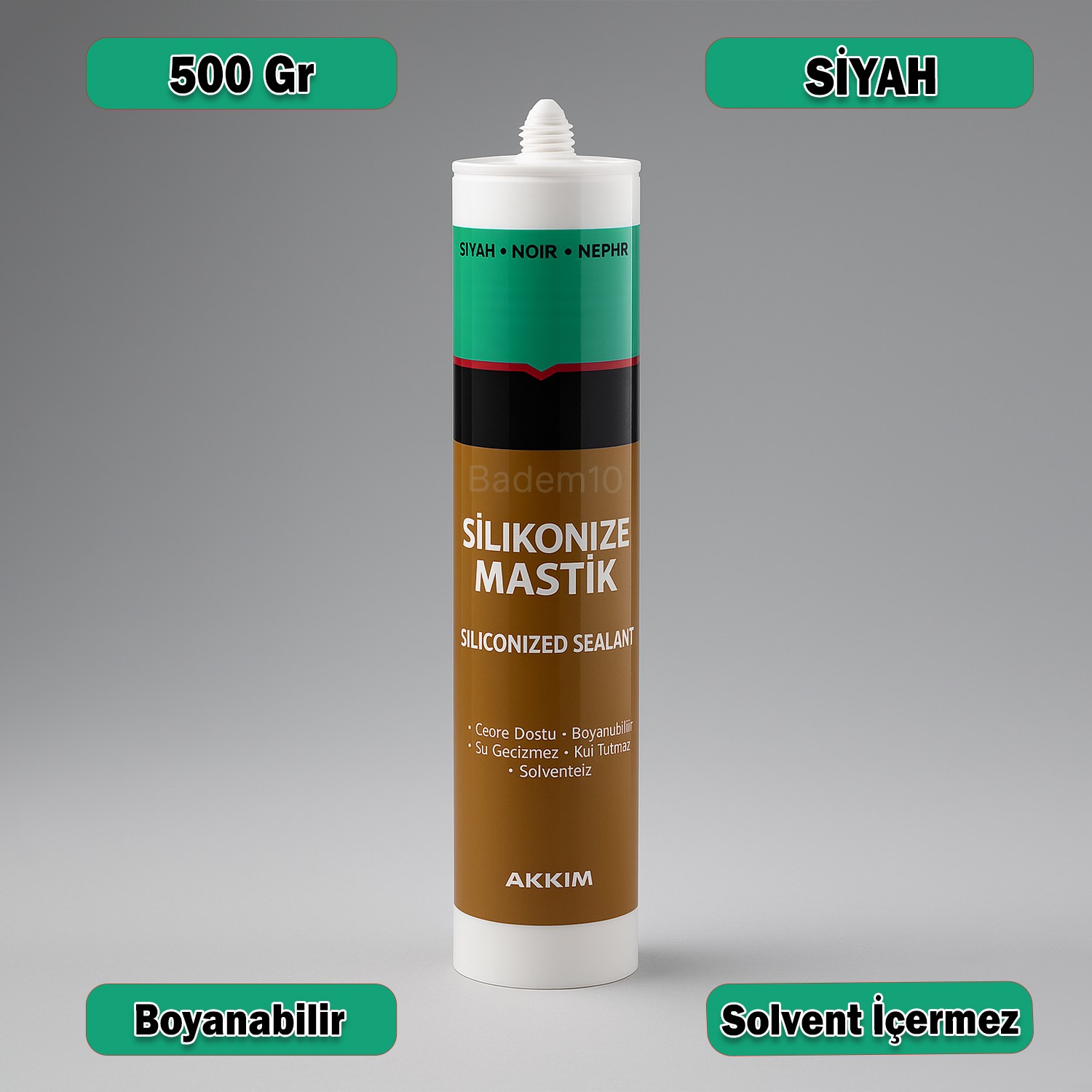 Silikonize Mastik Siyah Renk Boyanabilir Suya Dayanıklı Solventsiz Banyo Pencere Yapı Dolgu Malzeme