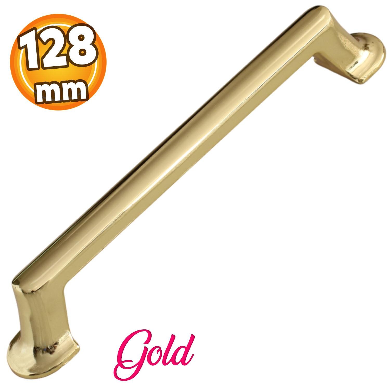 Nal Gold Altın Metal Kulp 128 mm-12.8 cm Mobilya Çekmece Mutfak Dolabı Dolap Kapak Kulpları Kulbu