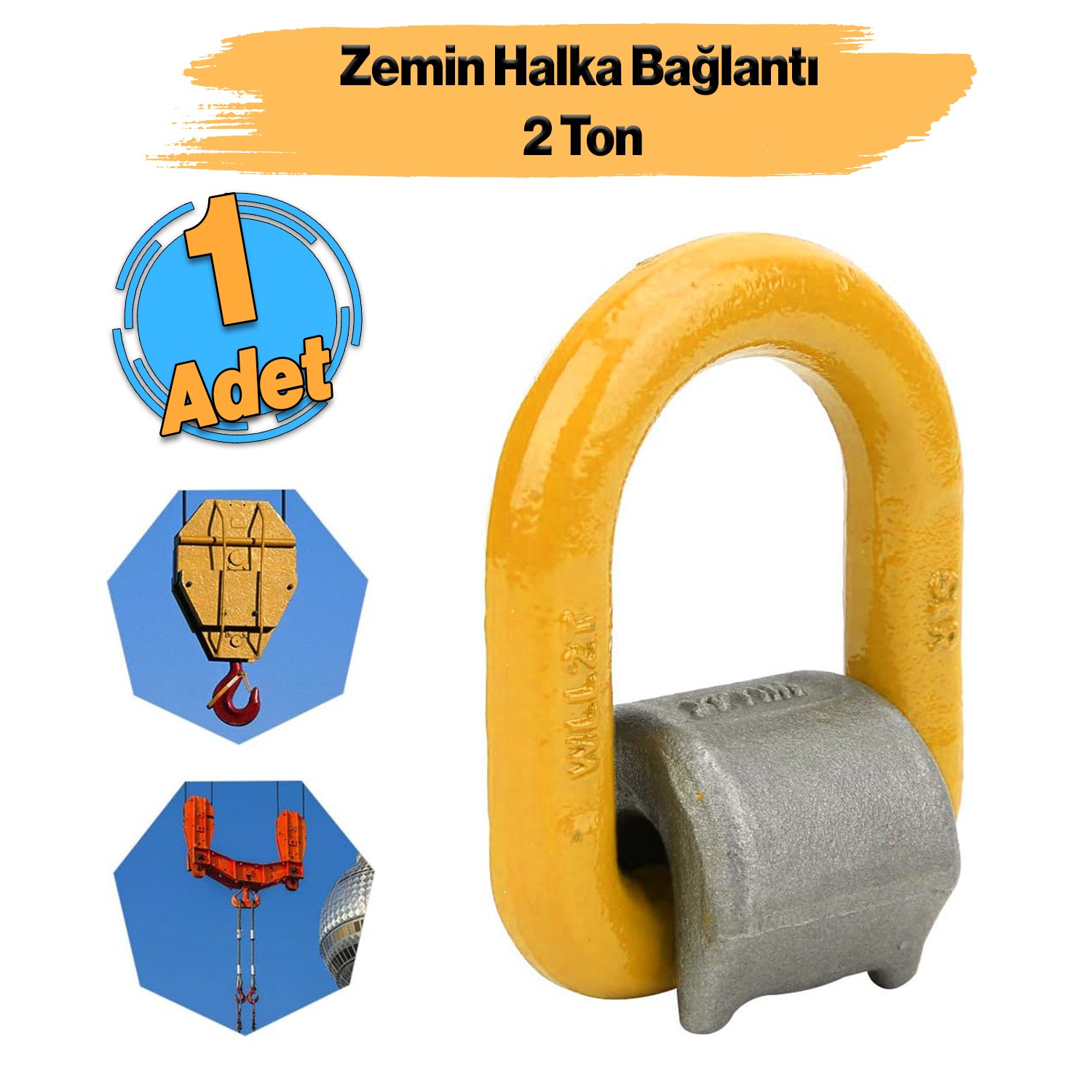 Klipli WLL2T Powerk Zemin Halka Bağlantı 2 Ton Karoser Yük Sabitleme Metal Halka Bağlama Kancası