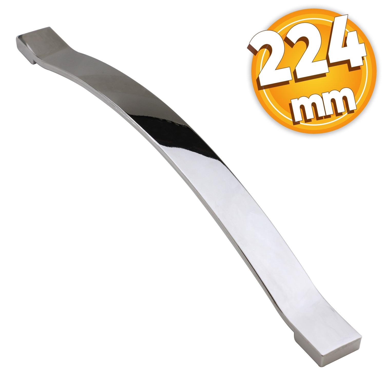 Akasya (224 MM - 22.4 CM) Mobilya Çekmece Mutfak Dolap Dolabı Kapak Kulpu Kulbu Krom Metal Kulpları