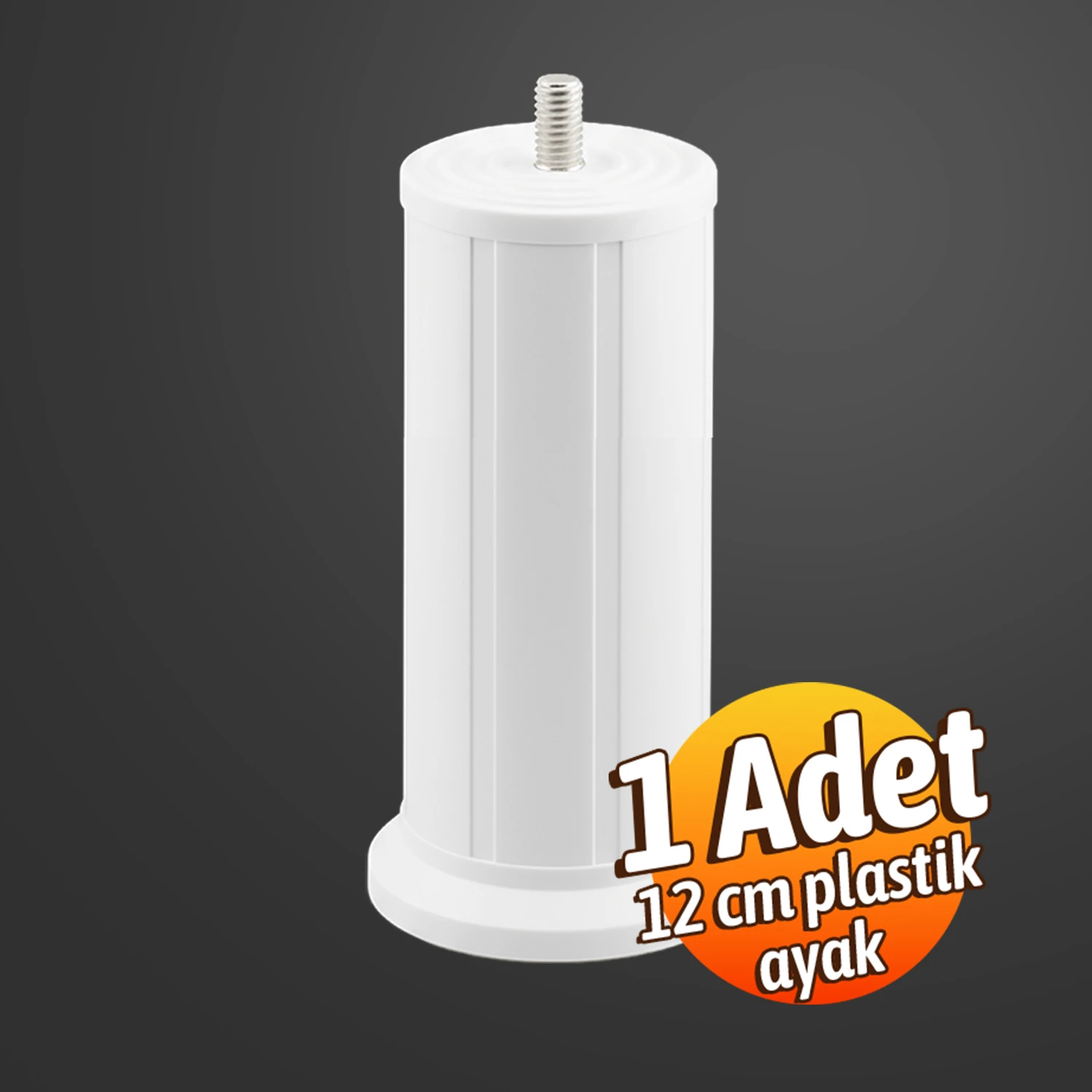 Keson 1 Adet 12 cm Beyaz Plastik Mobilya Baza Tv Ünitesi Yükseltme Ayağı Destek Ayağı 