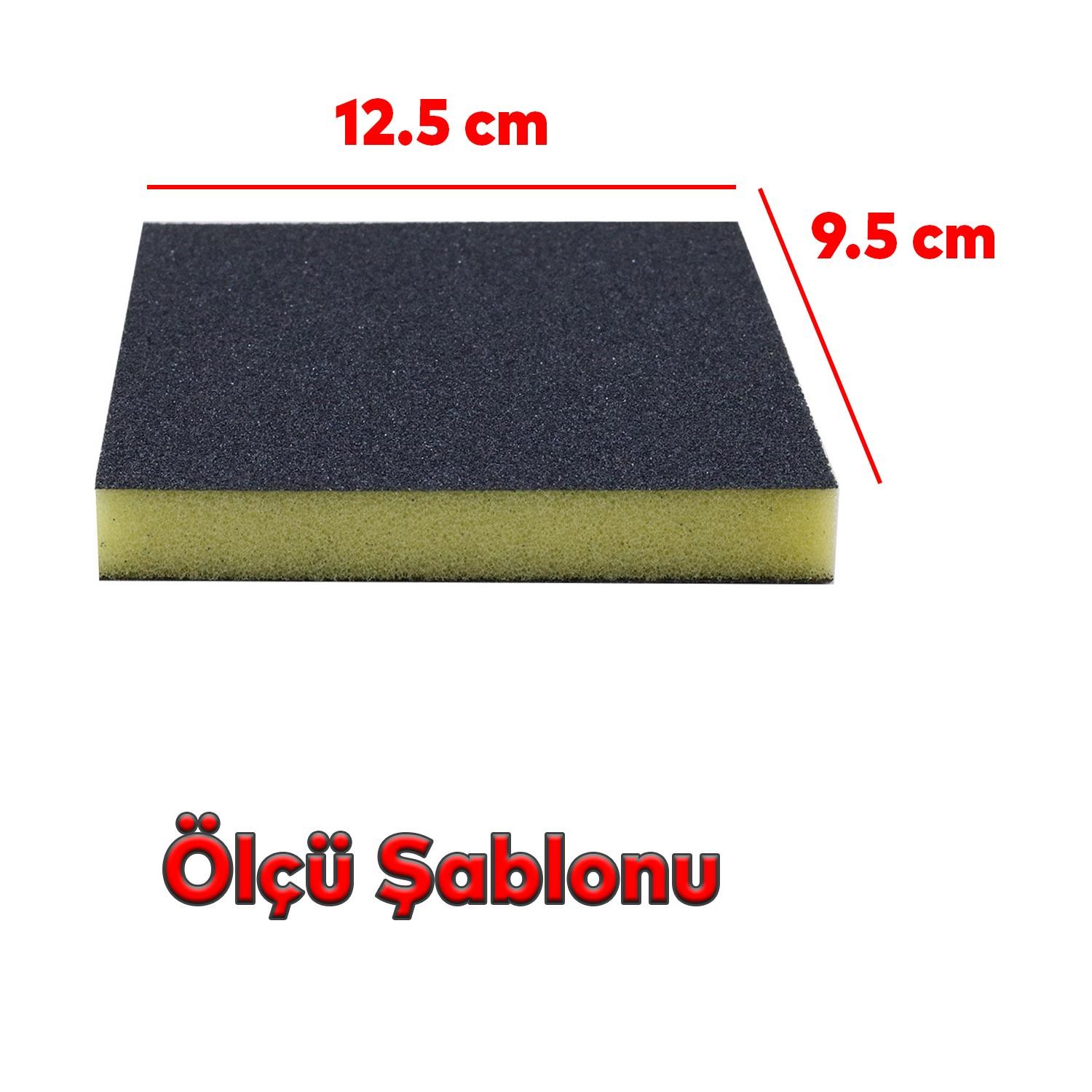 Yassı Sünger Zımpara 9.5 x 12.5 cm Takoz Blok Flex Taşlama Ahşap El Zımparası kum Seti 6 Adet