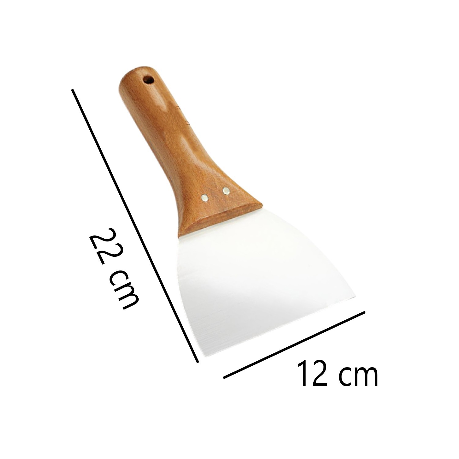 Ahşap Saplı Yay Çeliği Metal Macun Spatula Boya Sıva Kazıma Harç Karıştırma Ispatulası 12 cm 1 Adet