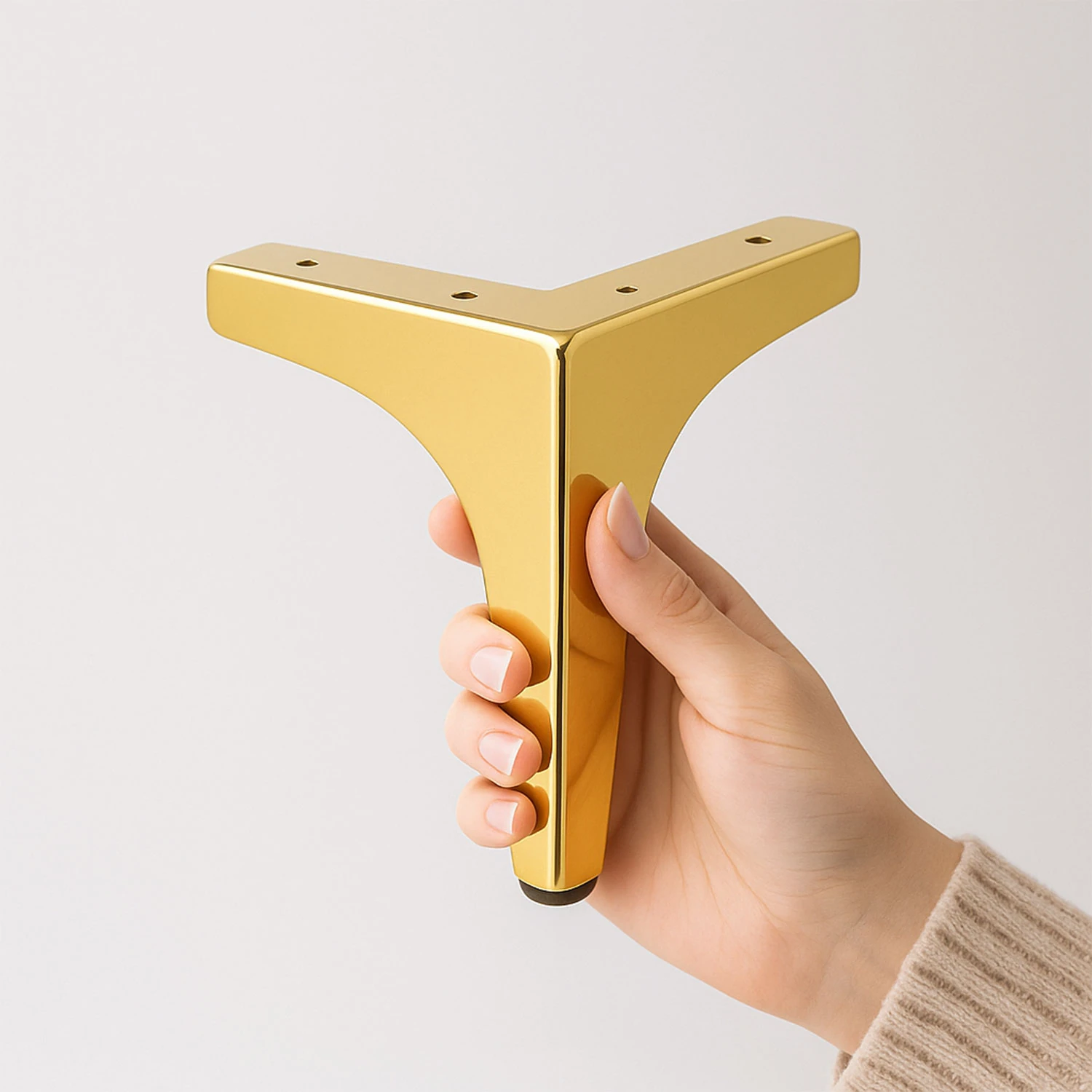 Dekor 17 cm Gold Altın Metal Mobilya Ayağı Dayanıklı Ayak Modern Tasarım Koltuk Sehpa TV Ünitesi