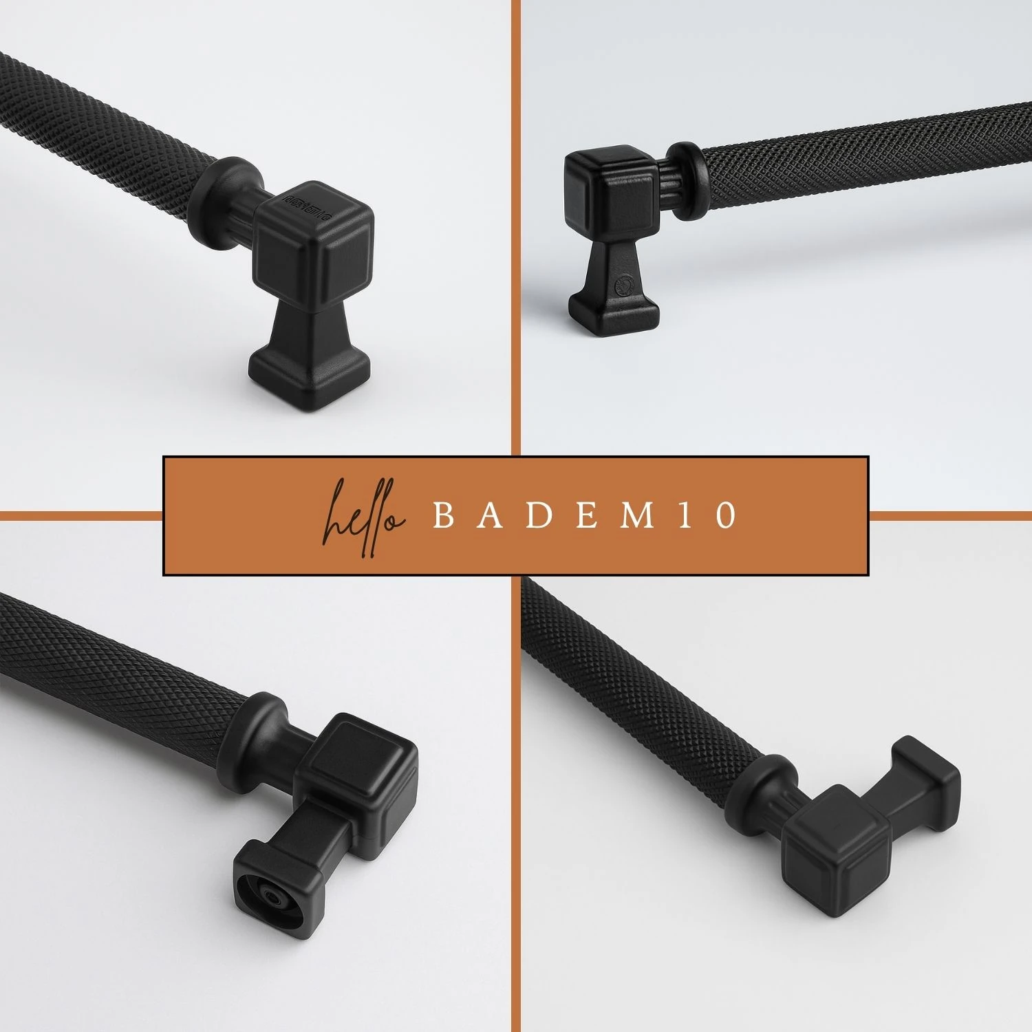 Talas Tırtıklı Siyah Renk 256 mm Metal Kulp Kapak Kulpu Modern Mobilya Çekmece Dolap Kulpları