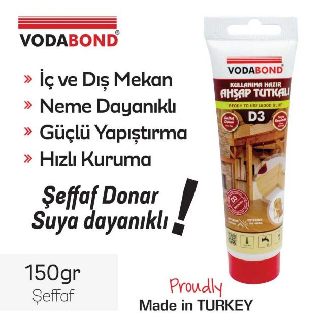 Vodabond D3 Mobilya Ağaç Ahşap Tutkalı Mobilya Tutkalı 150 gr