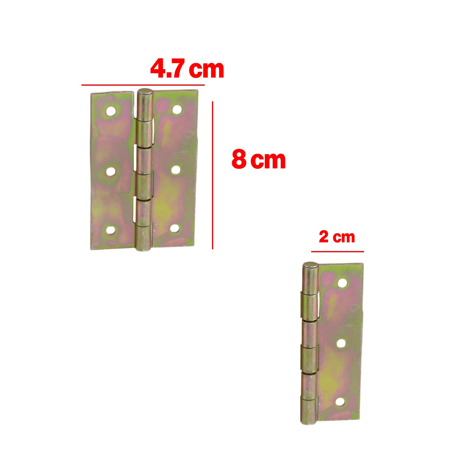 Metal Yaprak Menteşe 2 Adet Prinç Sarı No:3.5 Mobilya Pencere Kapı Dolap PVC Menteşesi İki Kanatlı