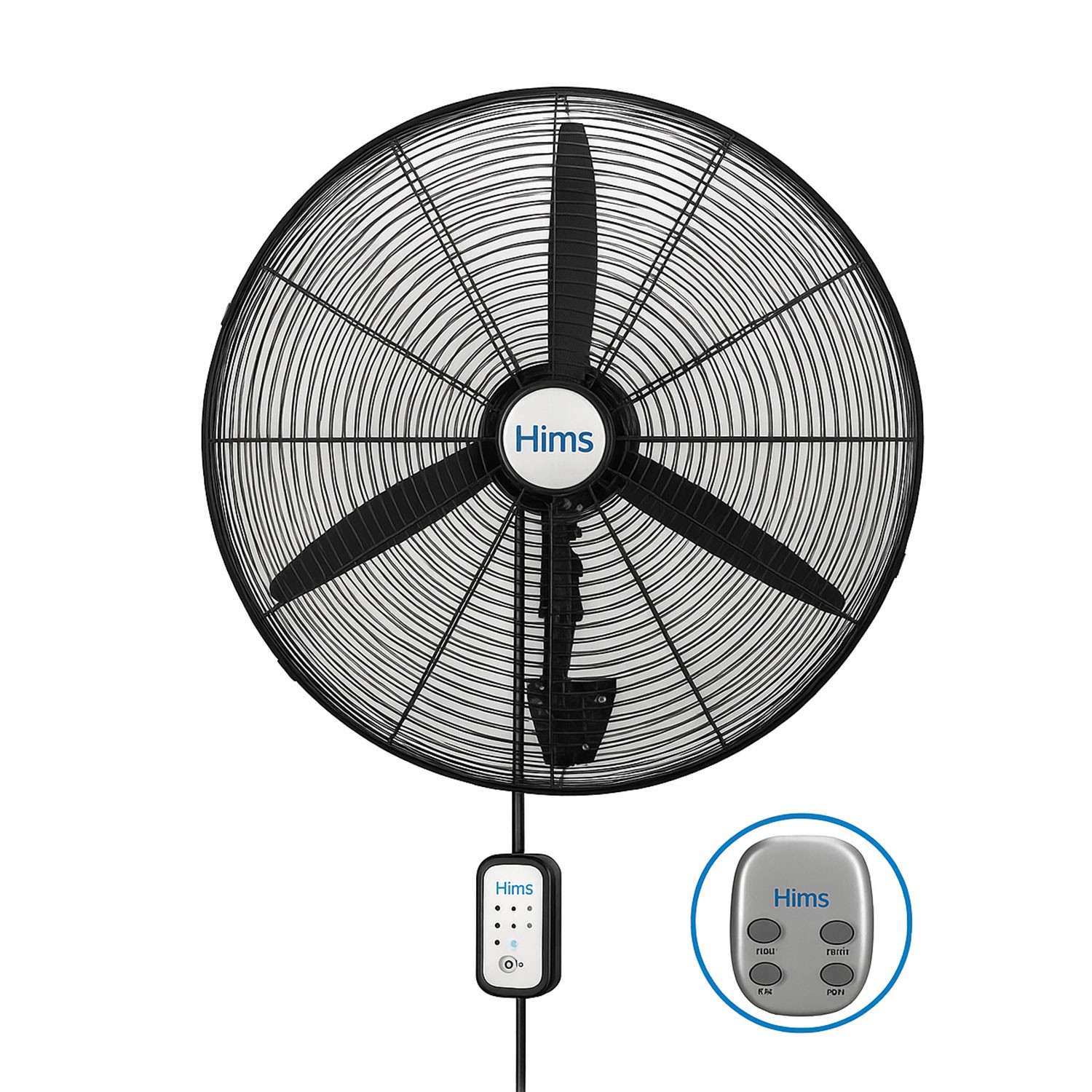 Sanayi Tipi Kumandalı 75 cm 210W Duvar Vantilatörü Endüstriyel Sessiz Duvara Monte Zincirli Fan