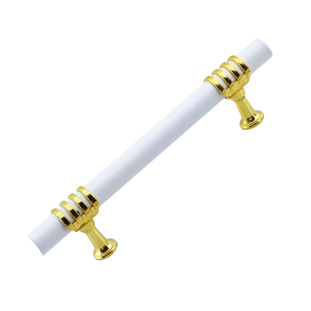 Eylül Mobilya Mutfak Dolabı Çekmece Dolap Kulpları Kapak Kulpu Kulbu Beyaz Altın 96 mm Metal Kulp