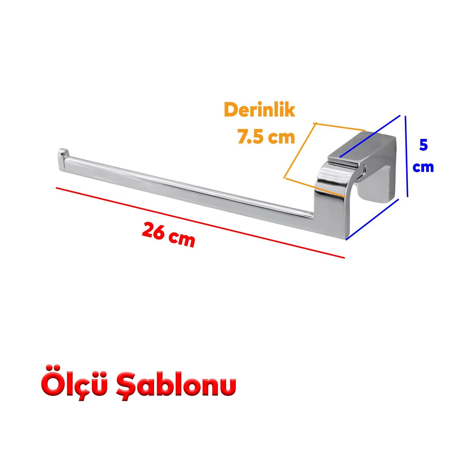 Banyo Lavabo Mutfak Aparat Uzun Kağıt Havluluk Açık Kağıtlık 26 cm Metal Sağlam Krom