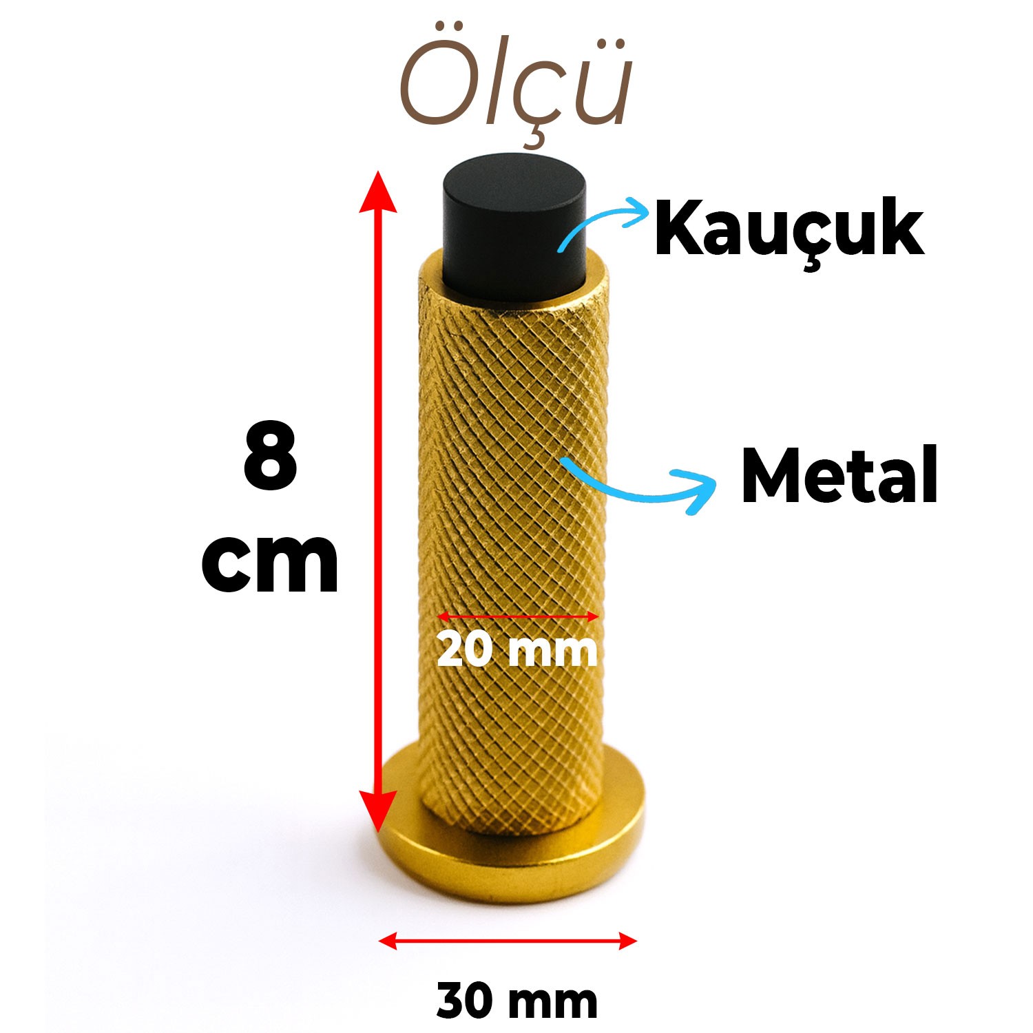 Kapı Stoperi Tamponu Gold Altın Vidalı Metal Tutacağı Tutucu Kapı Arkası Duvar Kolu Stopu Takozu