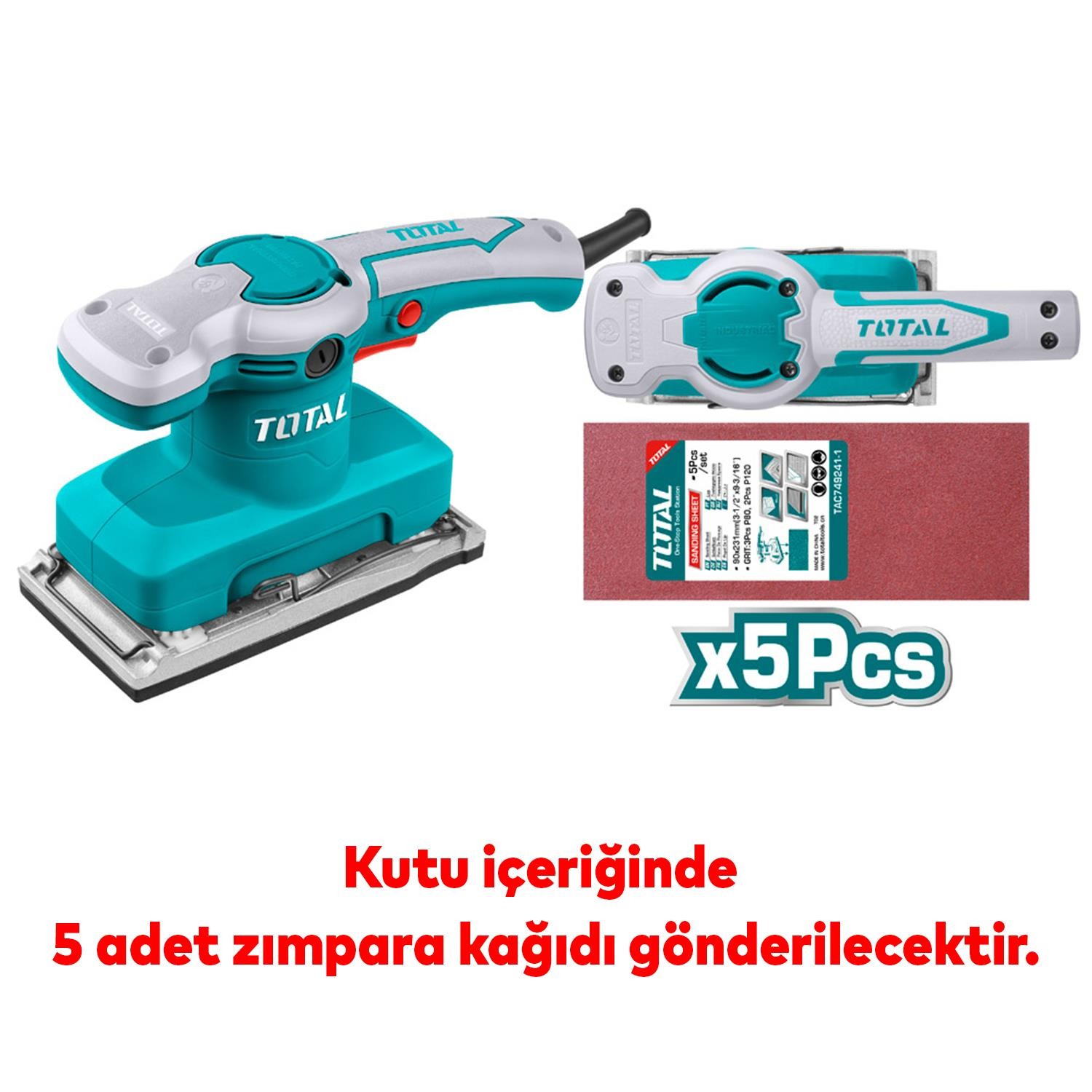 Titreşimli Zımpara Makinası 220 Volt Kablolu 320W Total TF1301826 Ahşap Duvar Yüzey Zımparalama