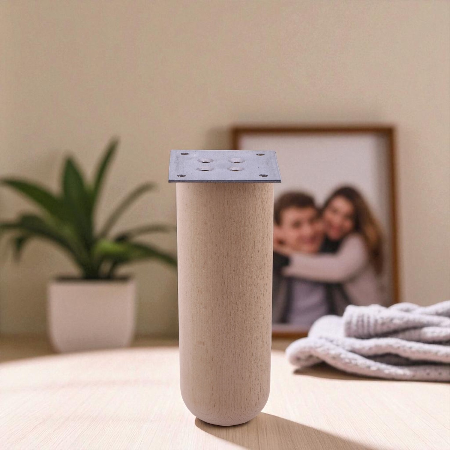 Bohem Doğal Ahşap Silindir Ayak 20 cm Aparat Dahil Mobilya Koltuk Kanepe Sehpa Masa Ayağı Ayakları