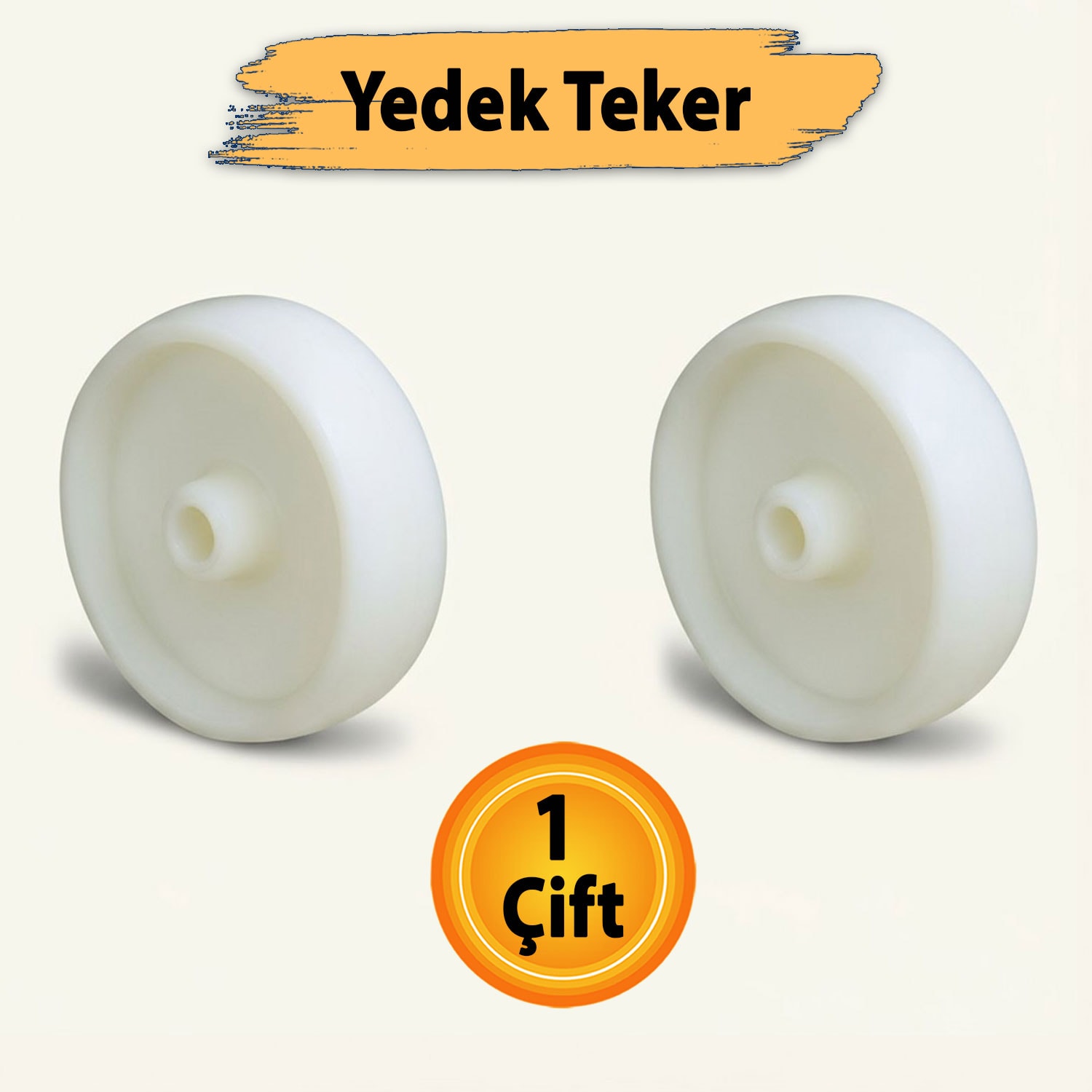  Poliamid Yedek Beyaz Teker 2’li Set 100x35 mm Dayanıklı Endüstriyel Sanayi Tipi Tekerlek