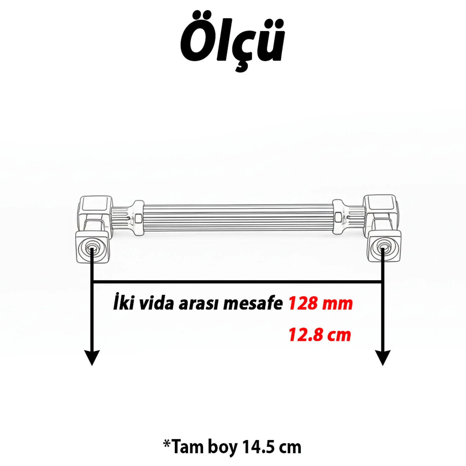 Talas 128 mm Çizgili Krom Renk Metal Kulp Mobilya Çekmece Mutfak Dolabı Dolap Kulpları Kulb 22.4 cm