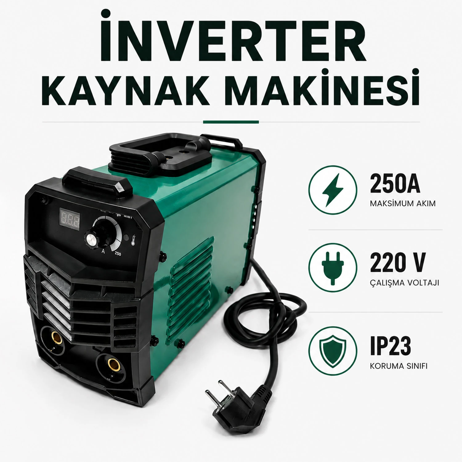İnverter Kaynak Makinesi 250 Amper 220V Güçlü Fanlı Kaynak Makinası ...