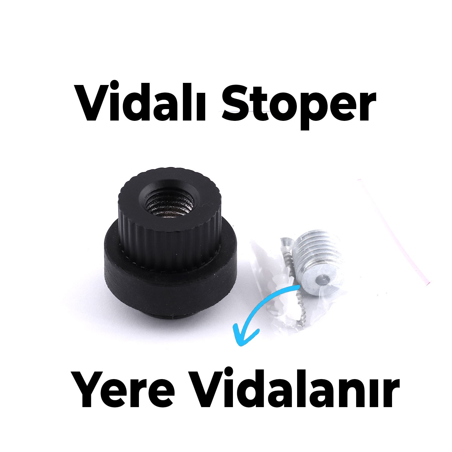Kapı Stoperi Tamponu Siyah Vidalı Metal Tutacağı Tutucu Altı Kolu Pencere Stopu Takozu Sürgülü Kapı
