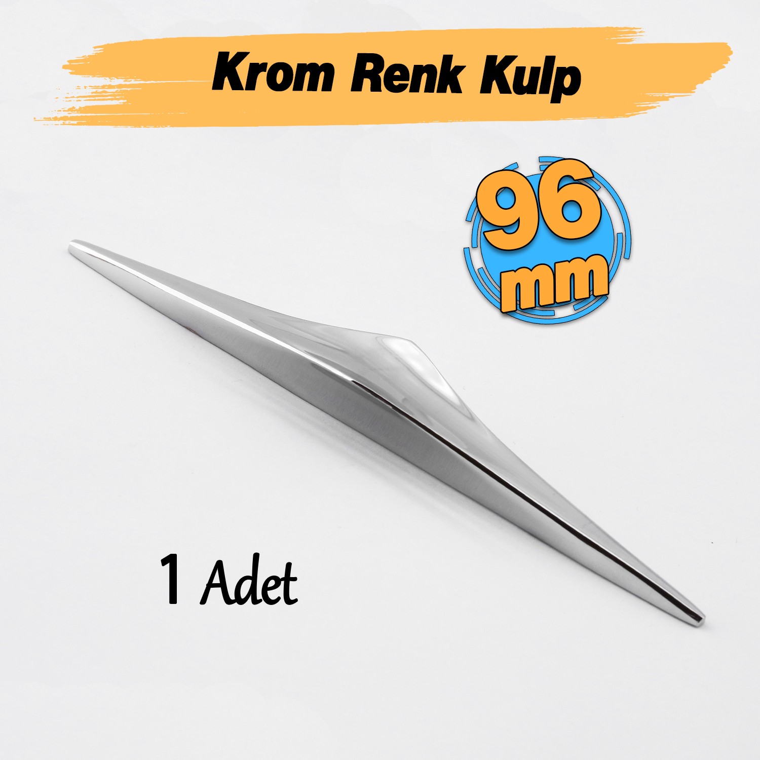 Olivin Krom Renk Metal Kulp 96 mm - 9.6 cm Mobilya Çekmece Mutfak Dolabı Dolap Kulpları Kulbu Kulpu