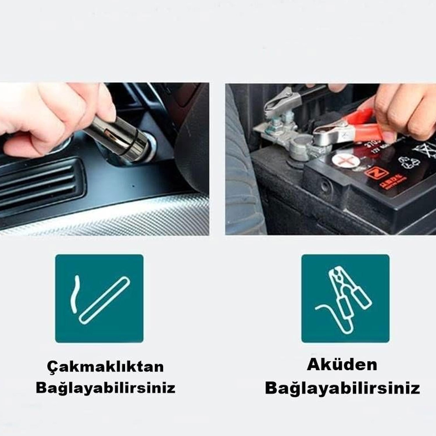 Total TTAC14061 Çakmaklık ve Akü Girişli Araç Kompresörü Lastik Şişirme Oto Hava Pompası 140PSI