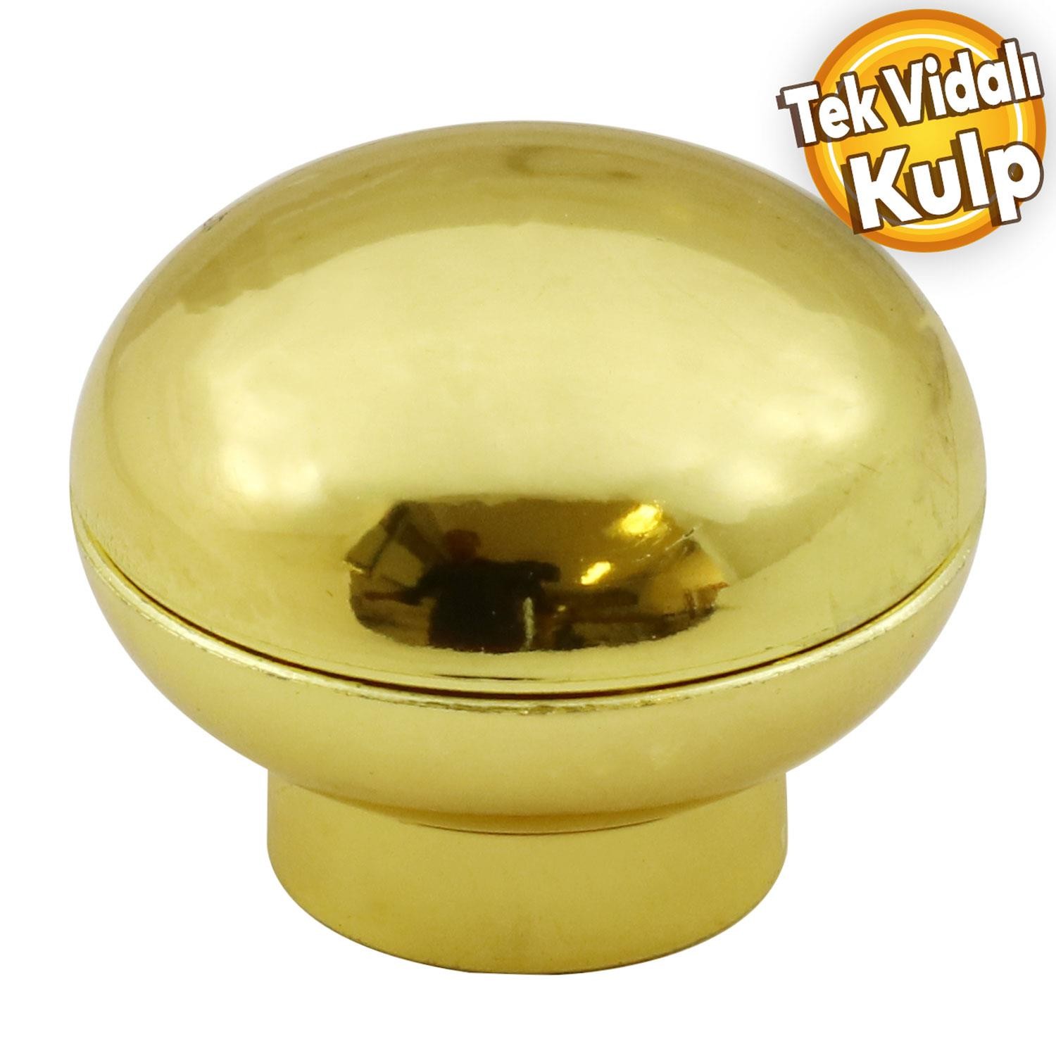 Alya Düğme Mobilya Mutfak Dolap Dolabı Çekmece Kulpu Kulbu Plastik Gold Altın Tek Vidalı Kulpları