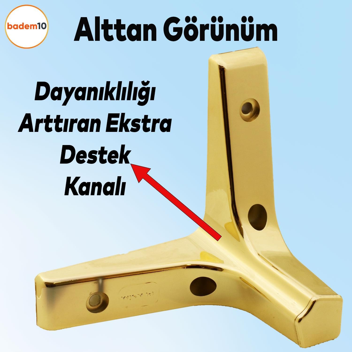 Sedef Lüks Mobilya Kanepe Sehpa TV Ünitesi Koltuk Ayağı 10 cm Gold Ayak (4 ADET)