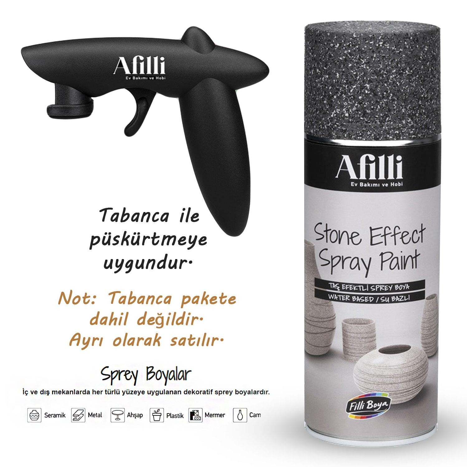 Afilli Taş Efektli Sprey Boya Koyu Gri Granit Stone Effect 400 ml